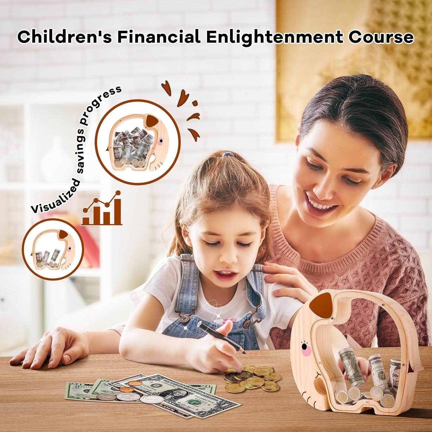 Hucha de Elefante de Madera Uniwooder Grande 24.99x22cm