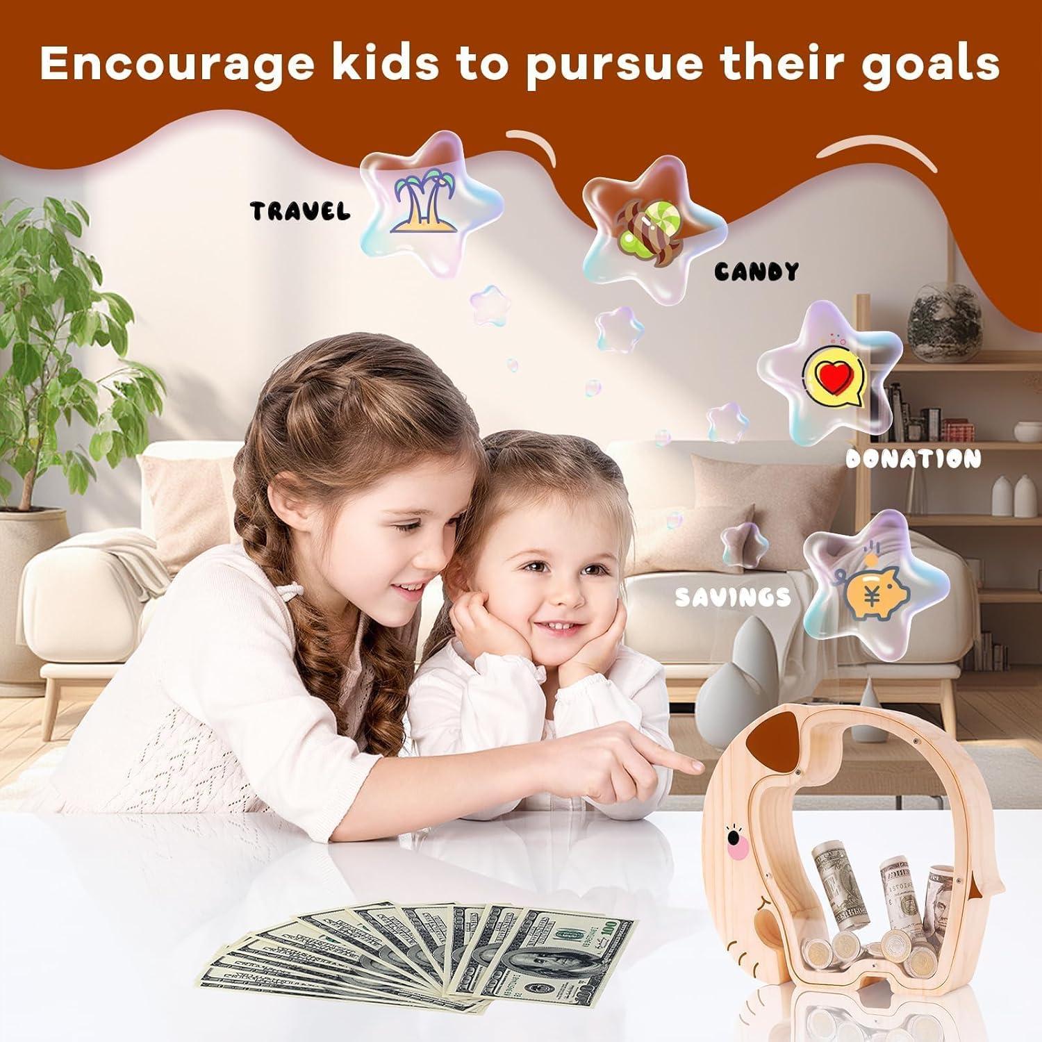 Hucha de Elefante de Madera Uniwooder Grande 24.99x22cm