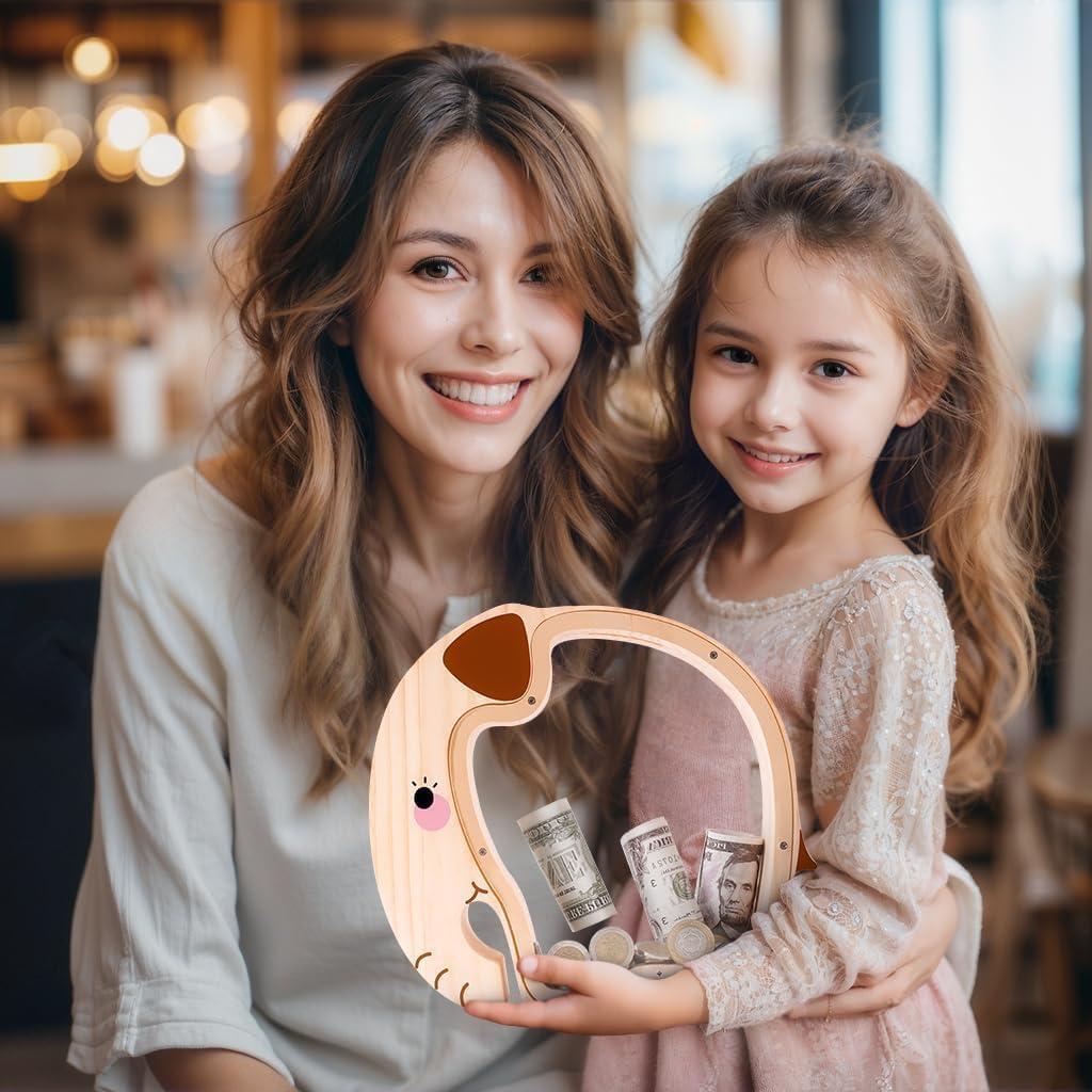 Hucha de Elefante de Madera Uniwooder Grande 24.99x22cm