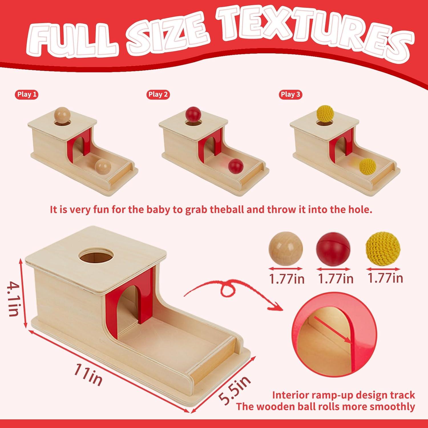 Juguete de Madera Adena Montessori 3 Pelotas 6-18 Meses