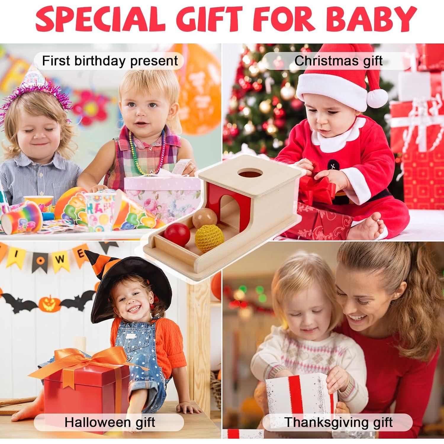 Juguete de Madera Adena Montessori 3 Pelotas 6-18 Meses