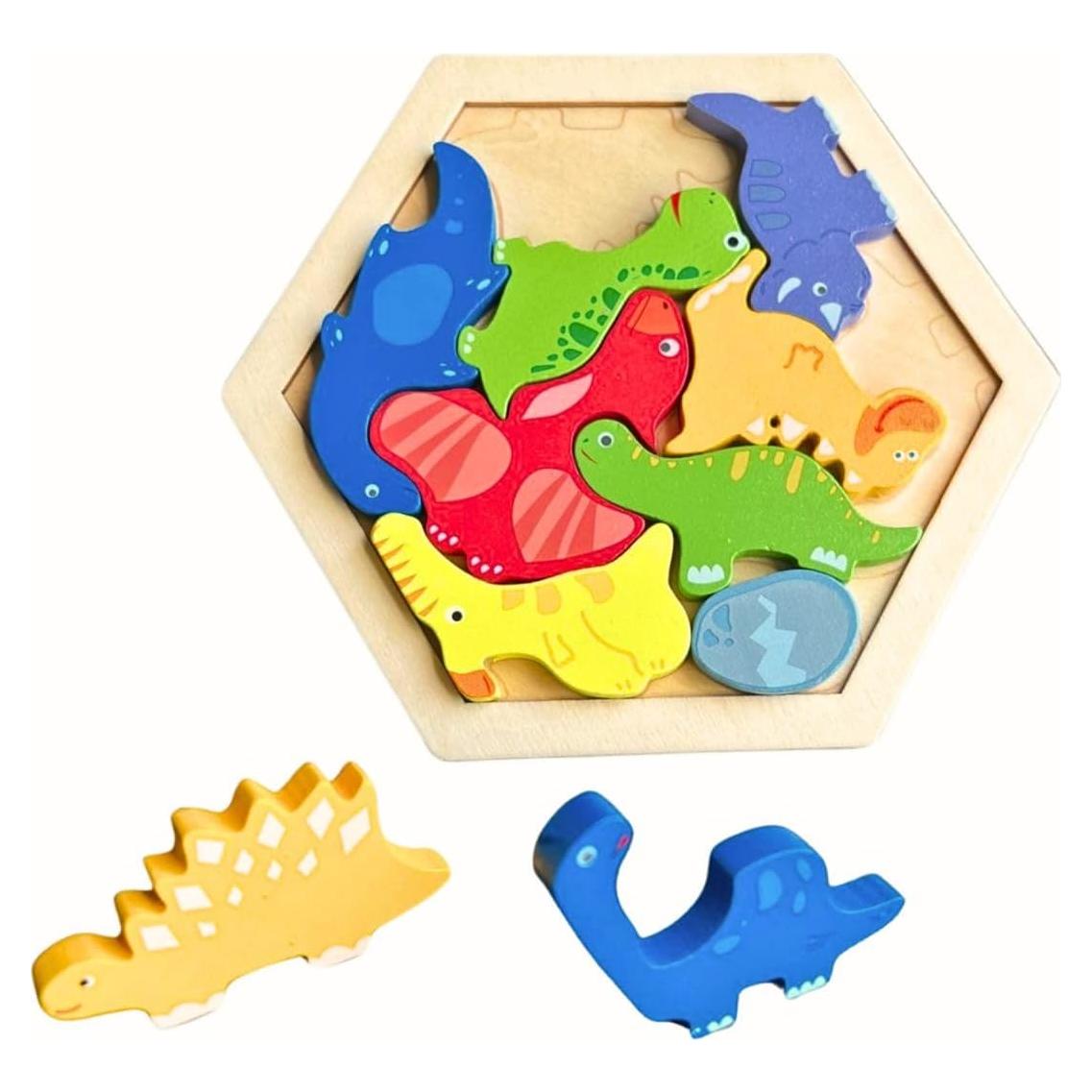 Rompecabezas de Dinosaurios de Madera Hiedu 9 Piezas 3+ Años