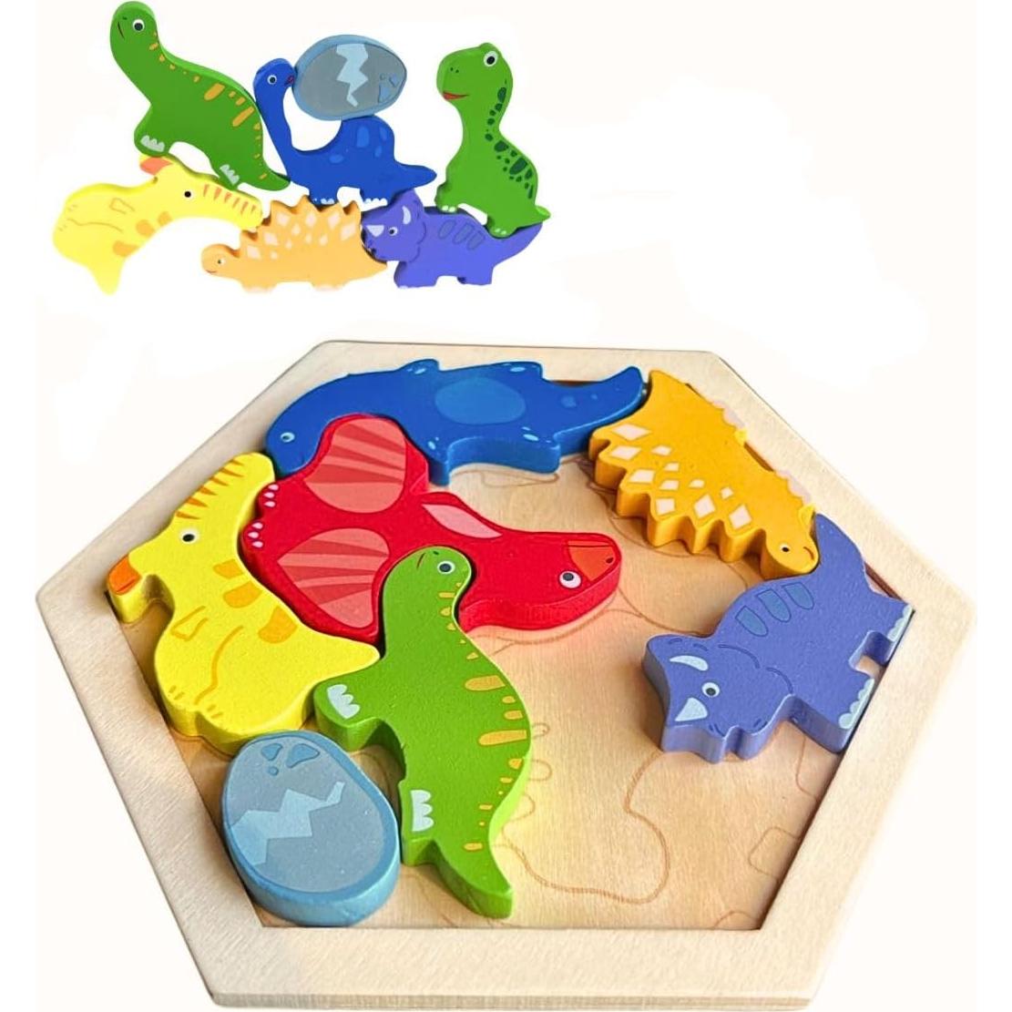Rompecabezas de Dinosaurios de Madera Hiedu 9 Piezas 3+ Años