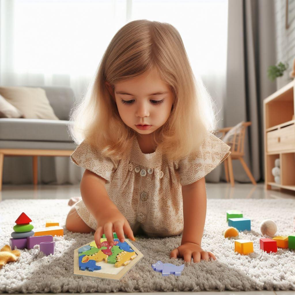 Rompecabezas de Dinosaurios de Madera Hiedu 9 Piezas 3+ Años