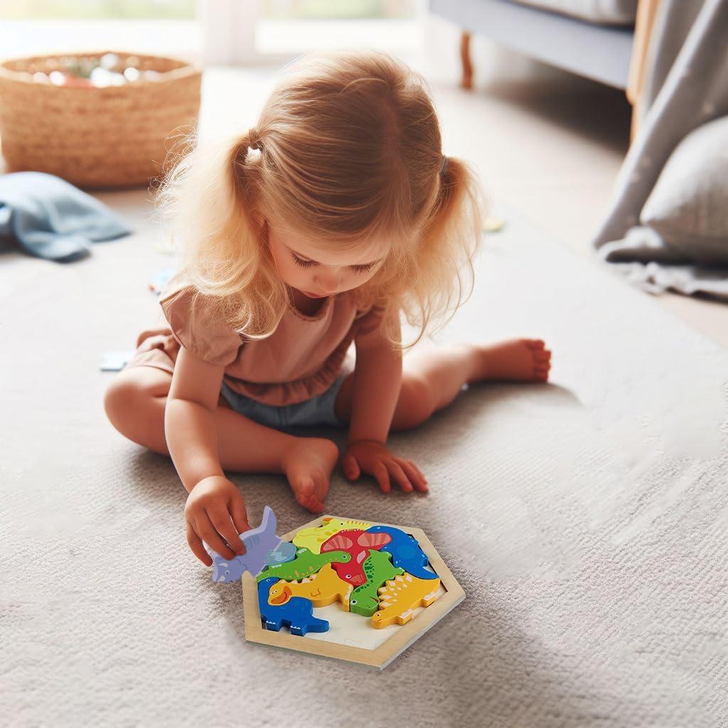 Rompecabezas de Dinosaurios de Madera Hiedu 9 Piezas 3+ Años