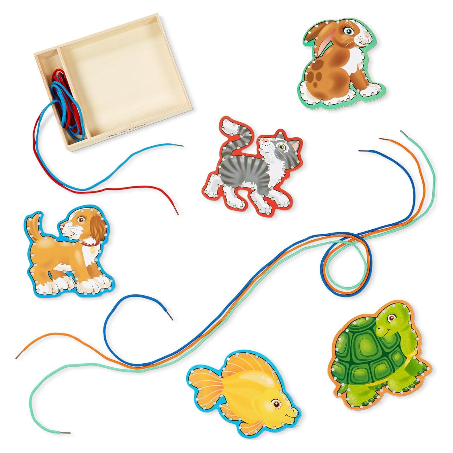 Juguete de Desarrollo Melissa y Doug - Paneles de Enhebrar Mascotas