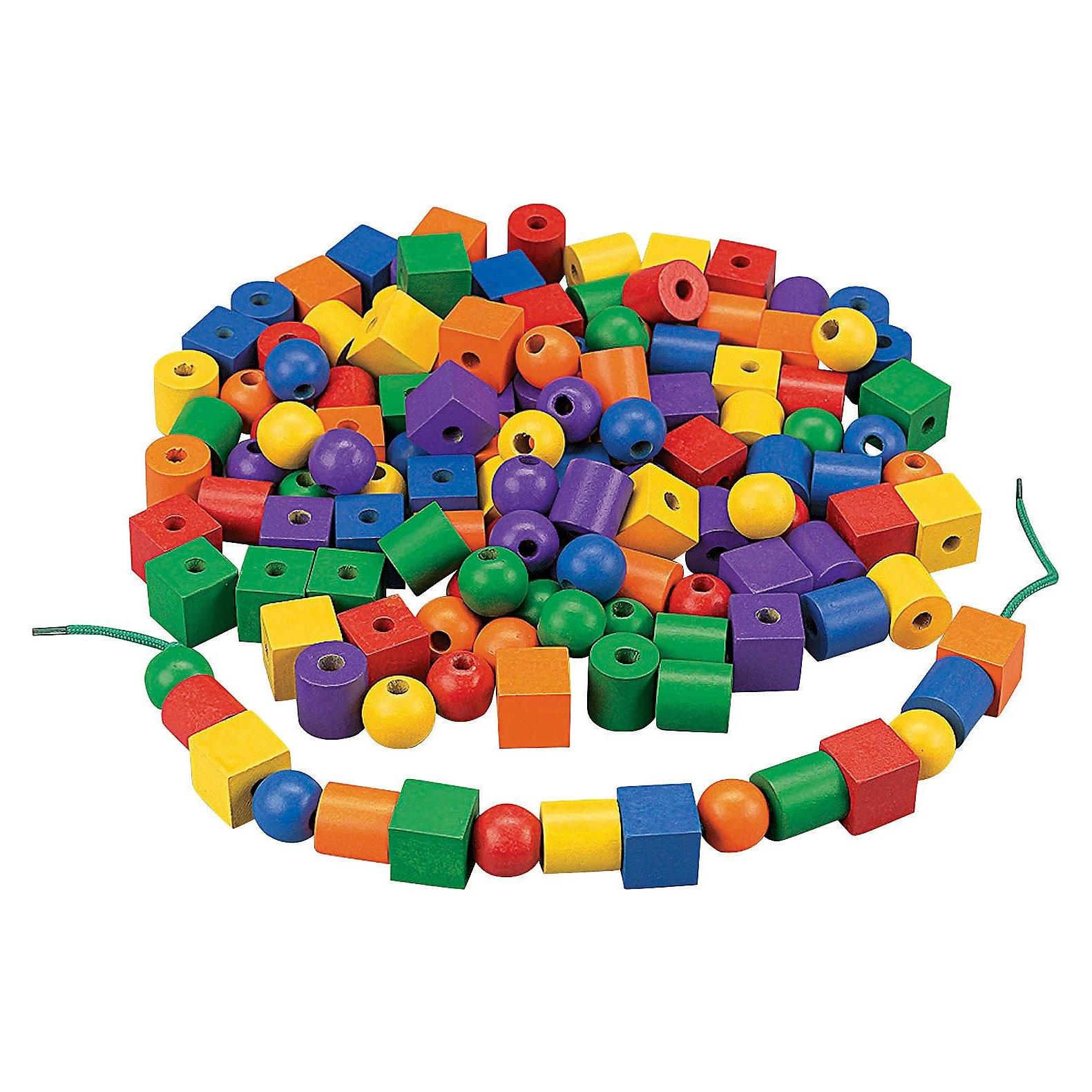 Conjunto de Cuentas de Madera Fun Express 120 Piezas Educativas