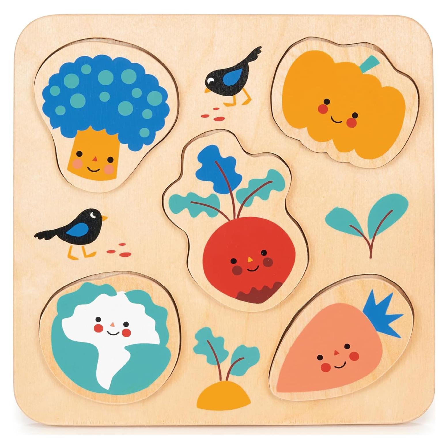 Rompecabezas de Verduras Mentari - Juguete de Madera 20x20 cm