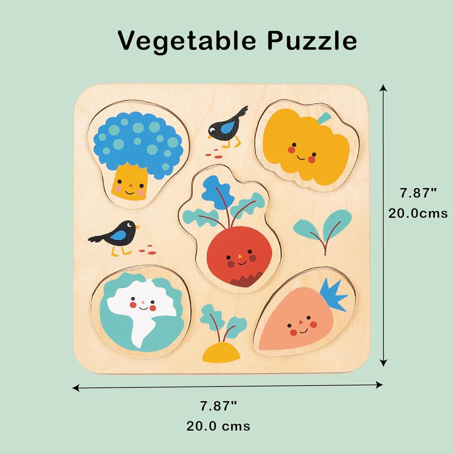 Rompecabezas de Verduras Mentari - Juguete de Madera 20x20 cm