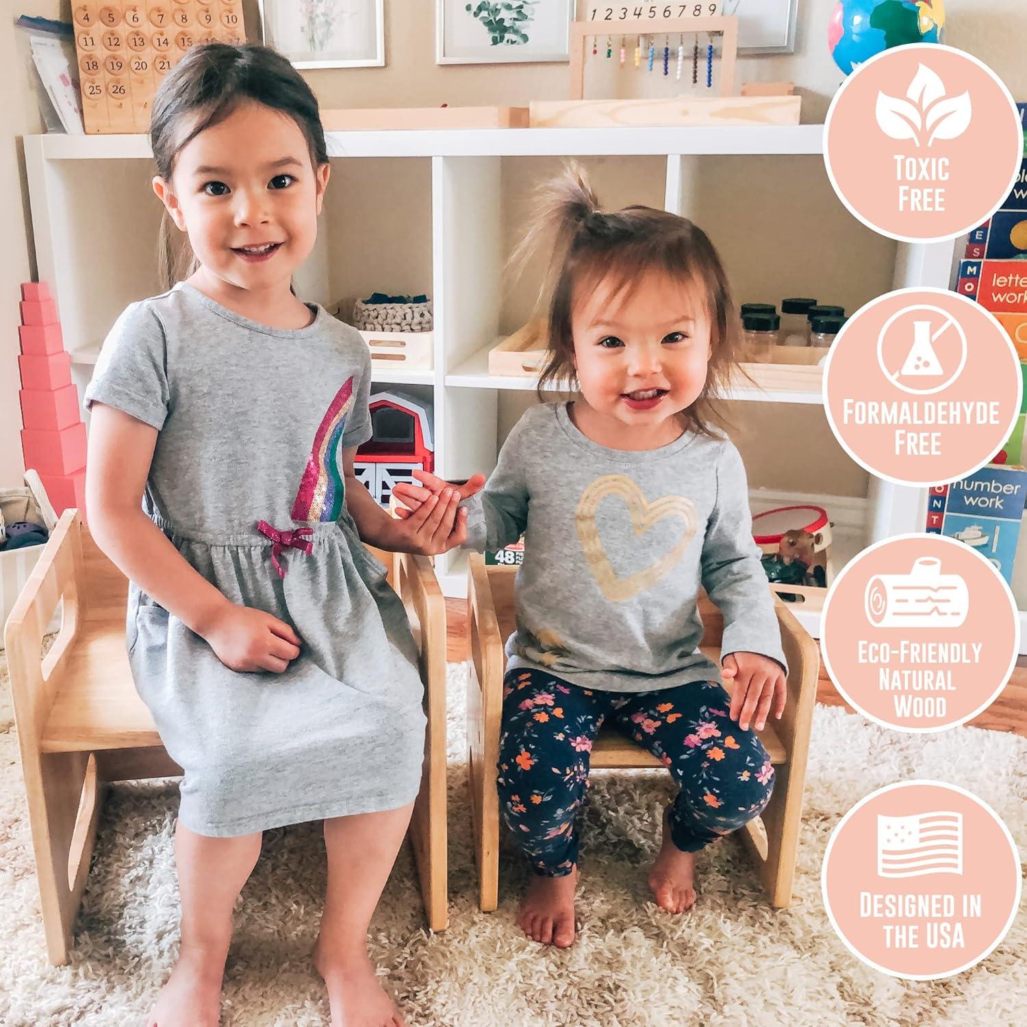 Paquete Montessori y Yo - Mesa, Sillas, Juego de Bolas y Cuentas