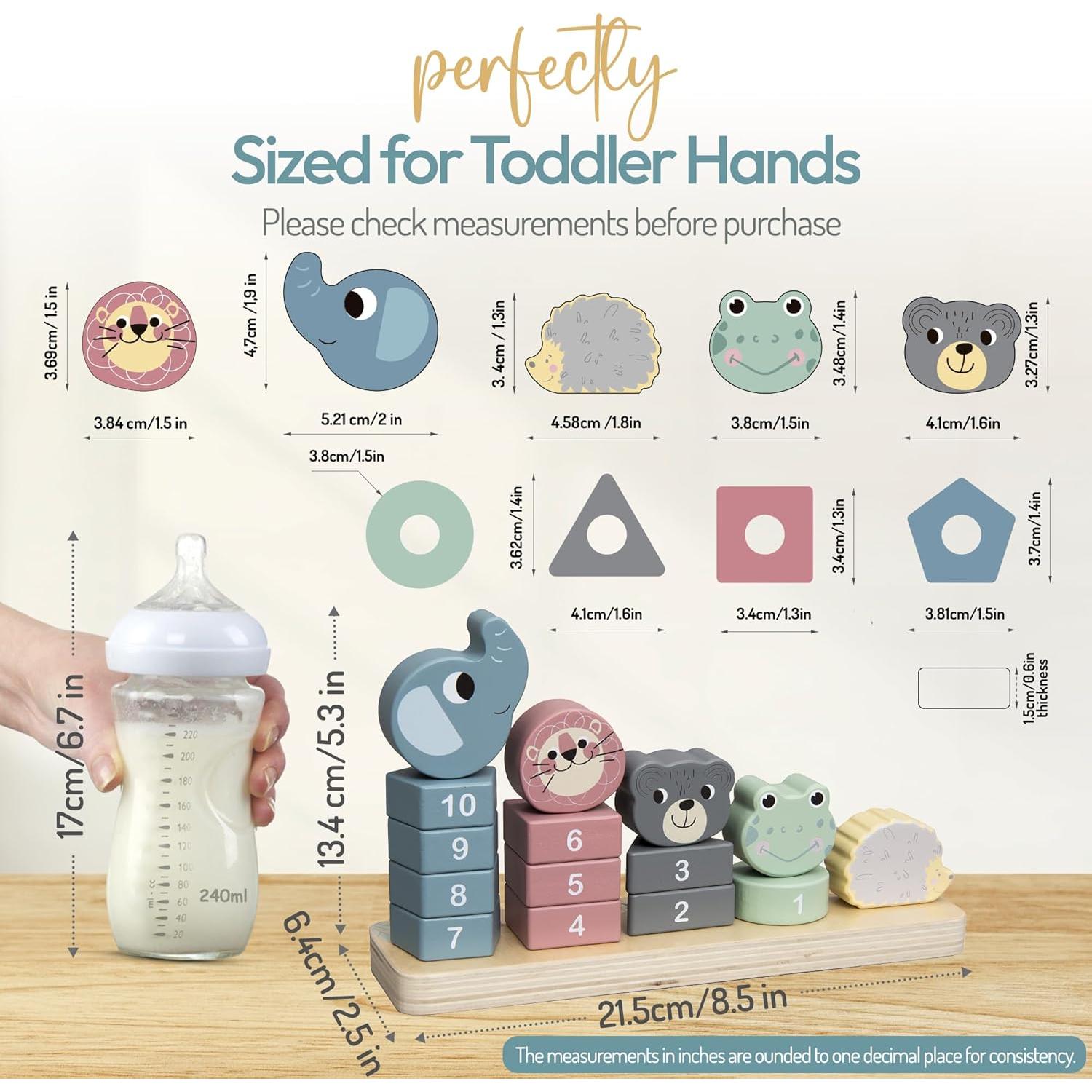 Juguetes Montessori ELLIANI de Madera 3 en 1 para Bebés