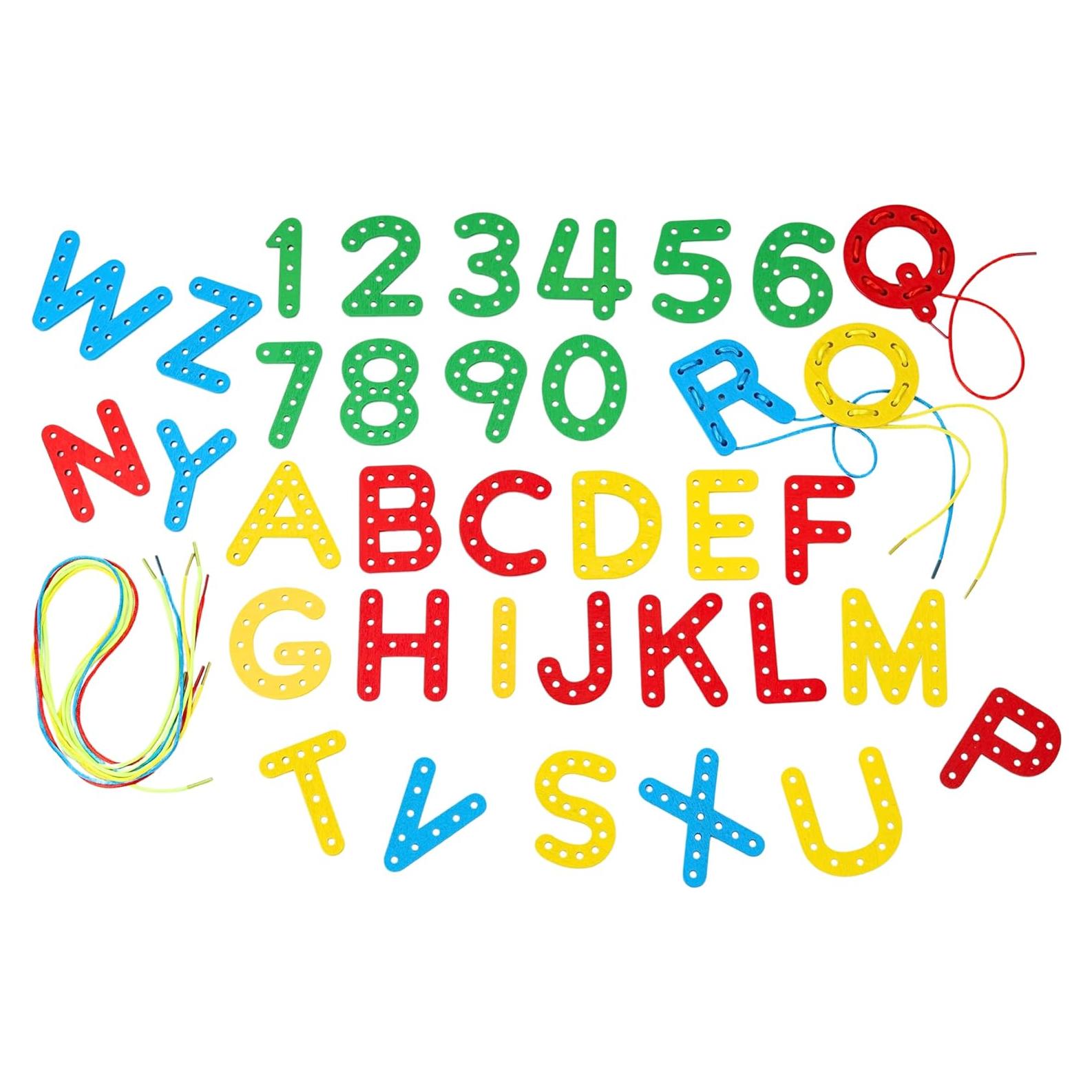 Juego de Alfabeto de Enhebrado Colorido Easy_company - Juguete Educativo para Niños