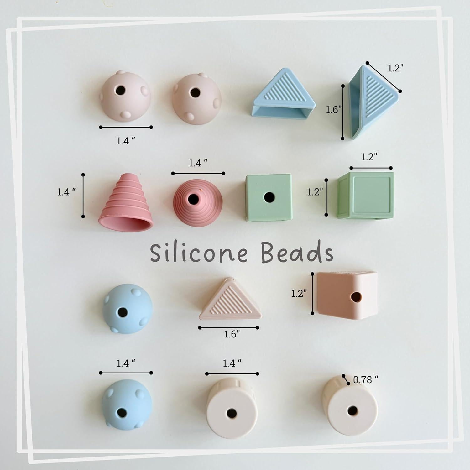 Juguete de Enhebrar Montessori AliOli - 14 Bolas de Silicona