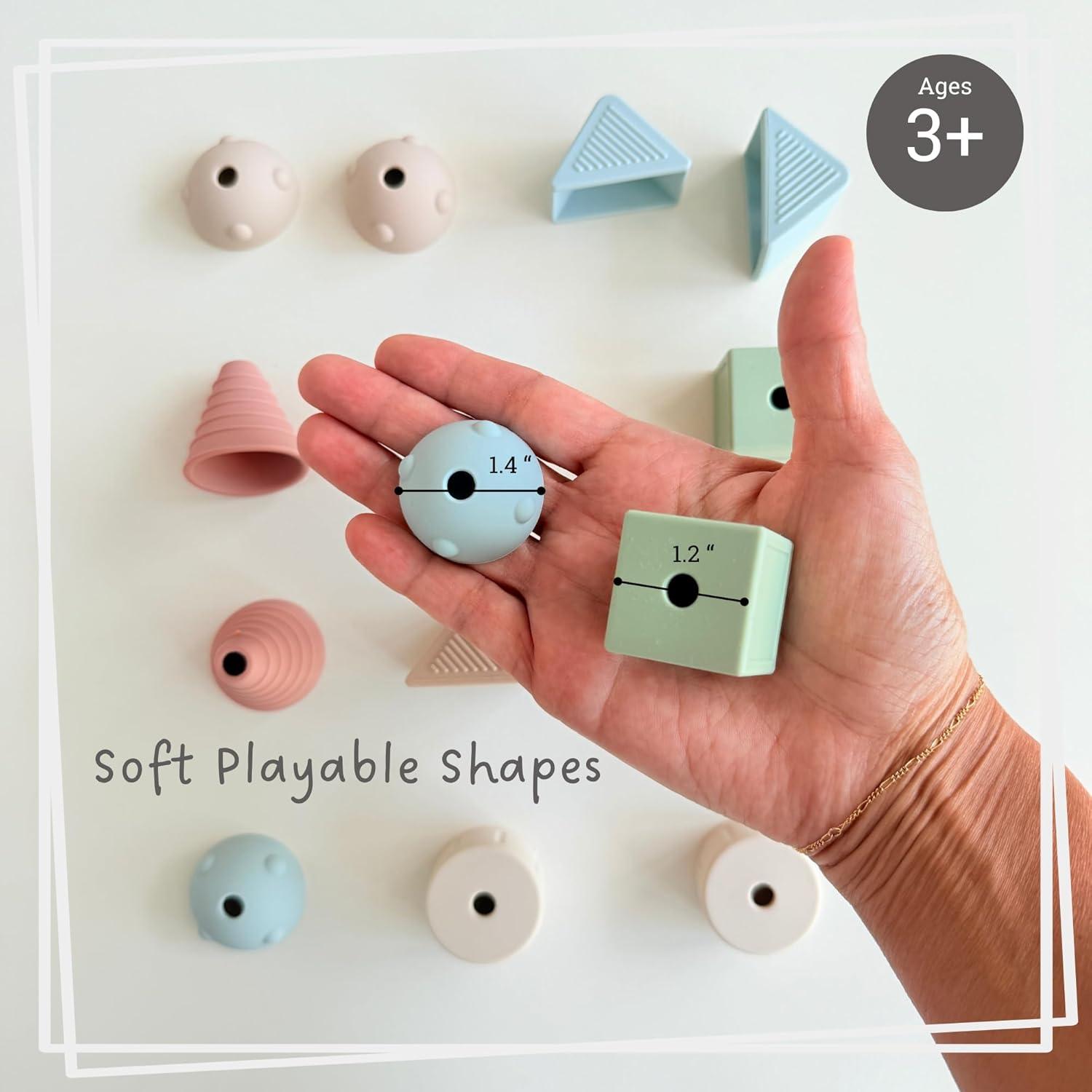 Juguete de Enhebrar Montessori AliOli - 14 Bolas de Silicona