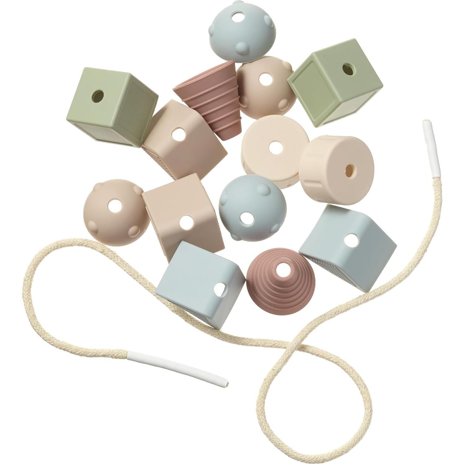 Juguete de Enhebrar Montessori AliOli - 14 Bolas de Silicona