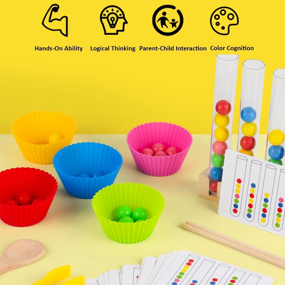Juguete Montessori de Clasificación de Colores para Niños 1-5 Años