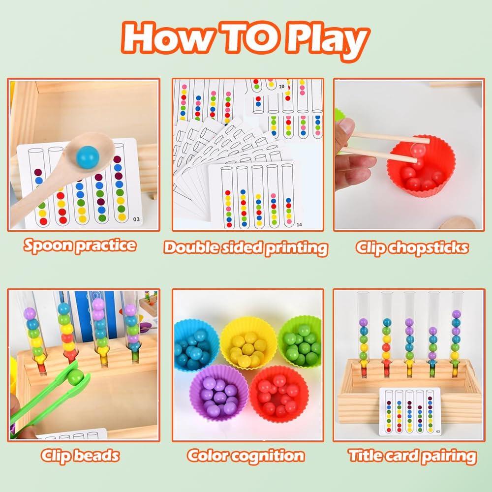 Juguete Montessori de Clasificación de Colores para Niños 1-5 Años