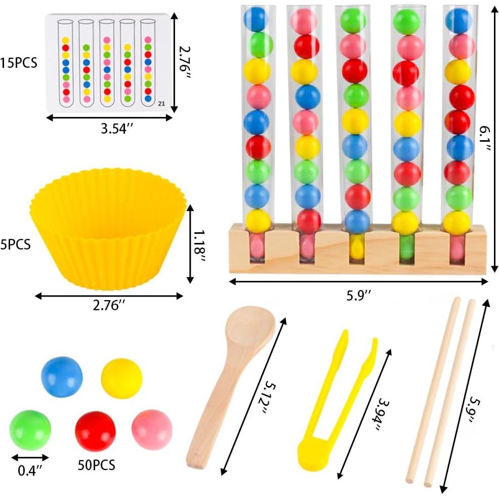 Juguete Montessori de Clasificación de Colores para Niños 1-5 Años