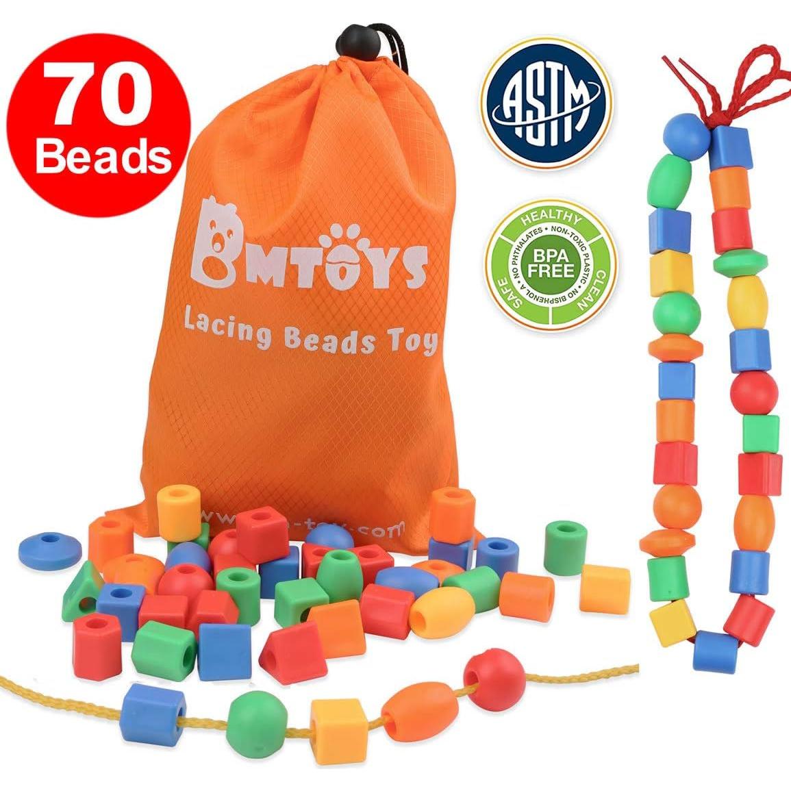 Cuentas de Enhebrar para Niños BMTOYS - 70 Piezas Coloridas
