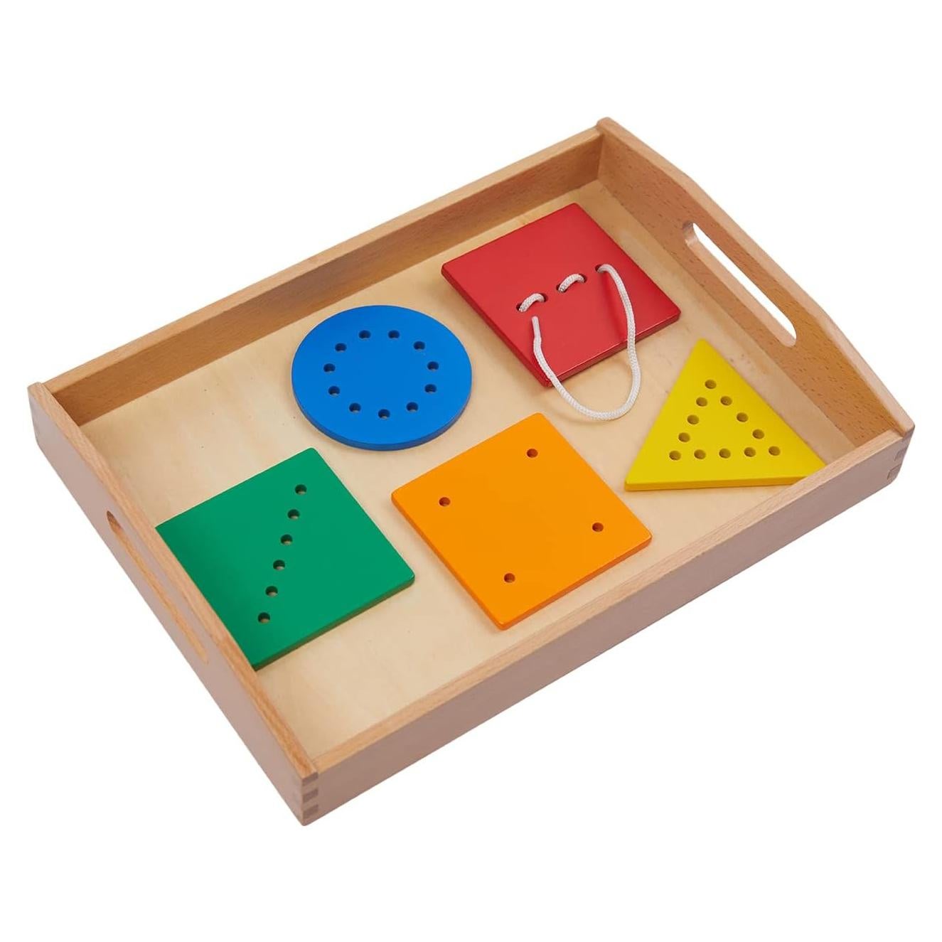 Juego de Enhebrado de Madera Montessori para Niños 1-4 Años