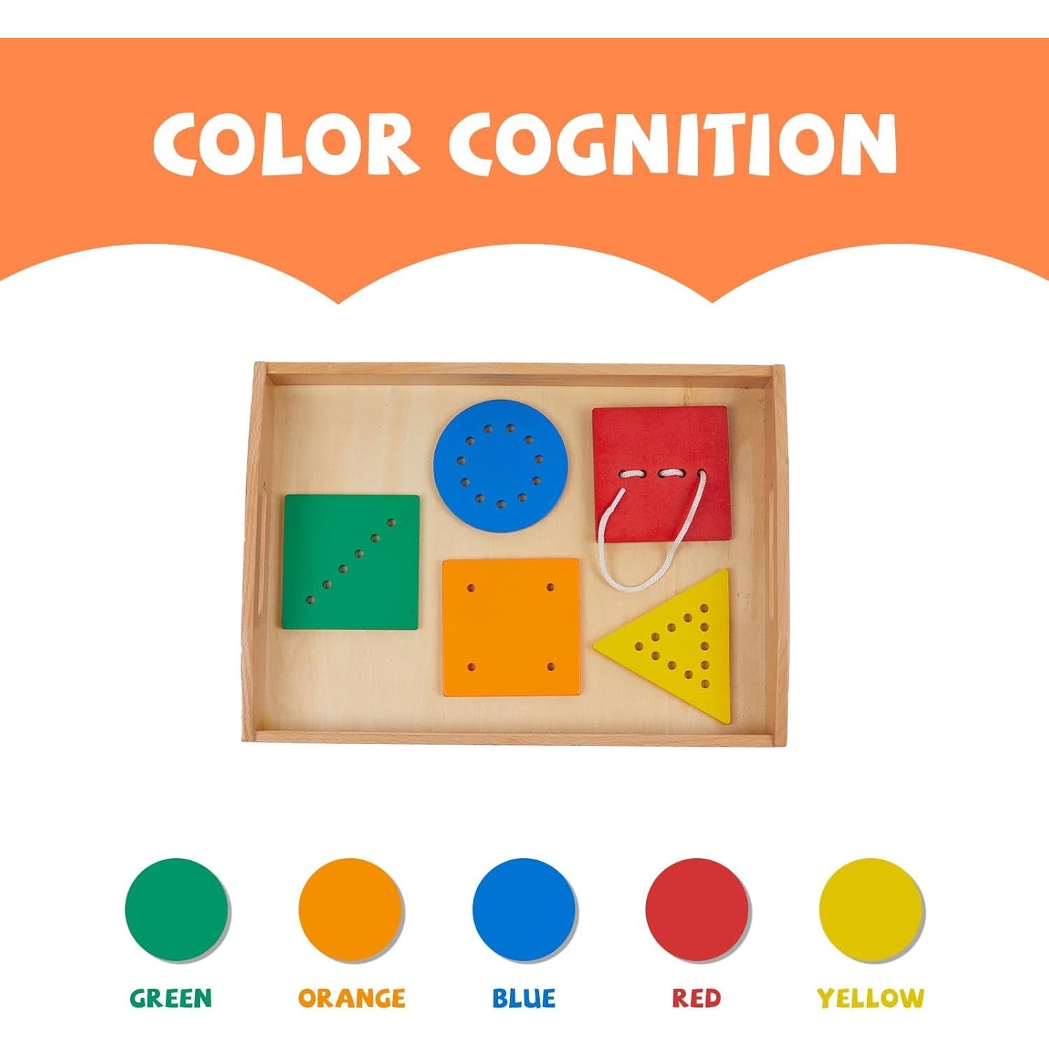 Juego de Enhebrado de Madera Montessori para Niños 1-4 Años