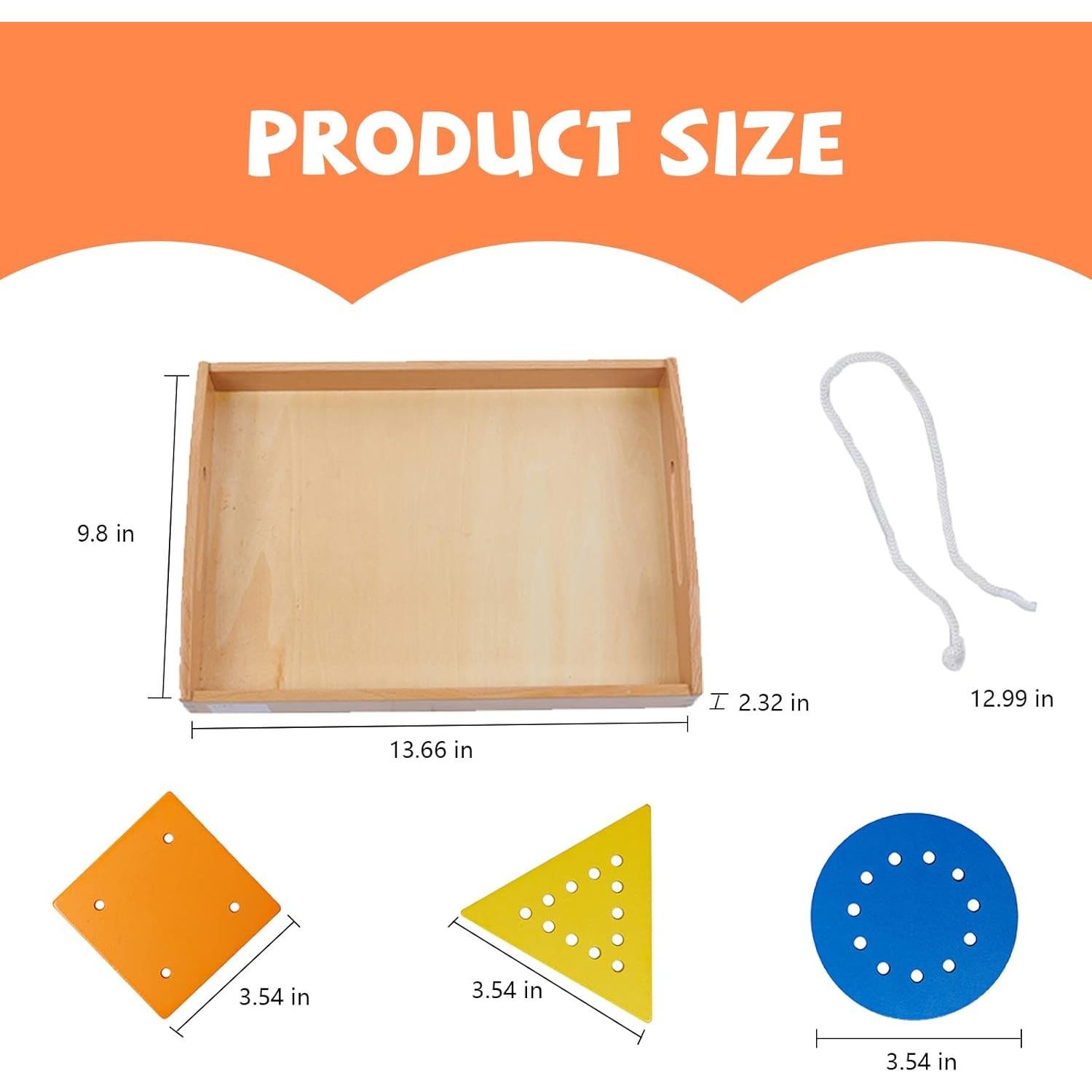 Juego de Enhebrado de Madera Montessori para Niños 1-4 Años