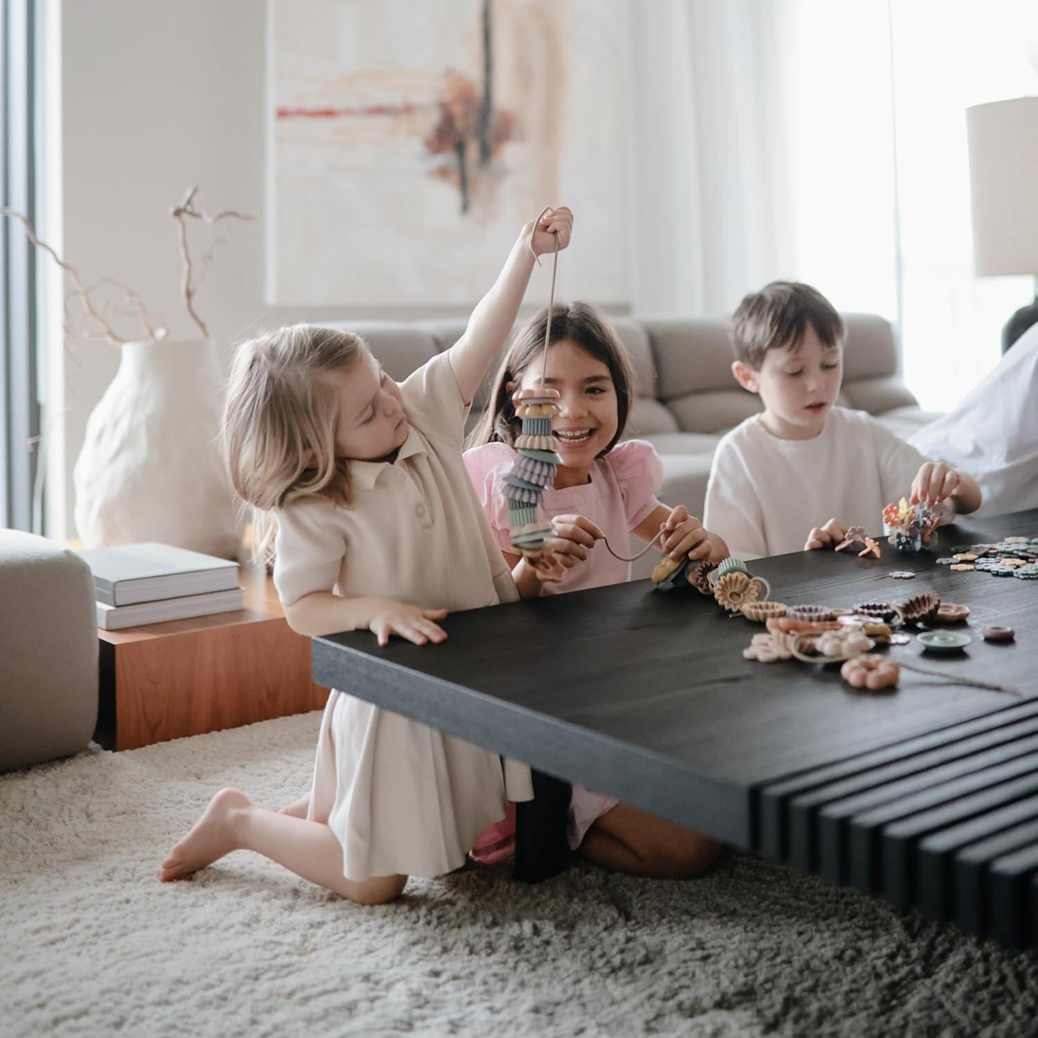 Juego de Enhebrado de Perlas Mushie | Juguete Montessori 54 Piezas