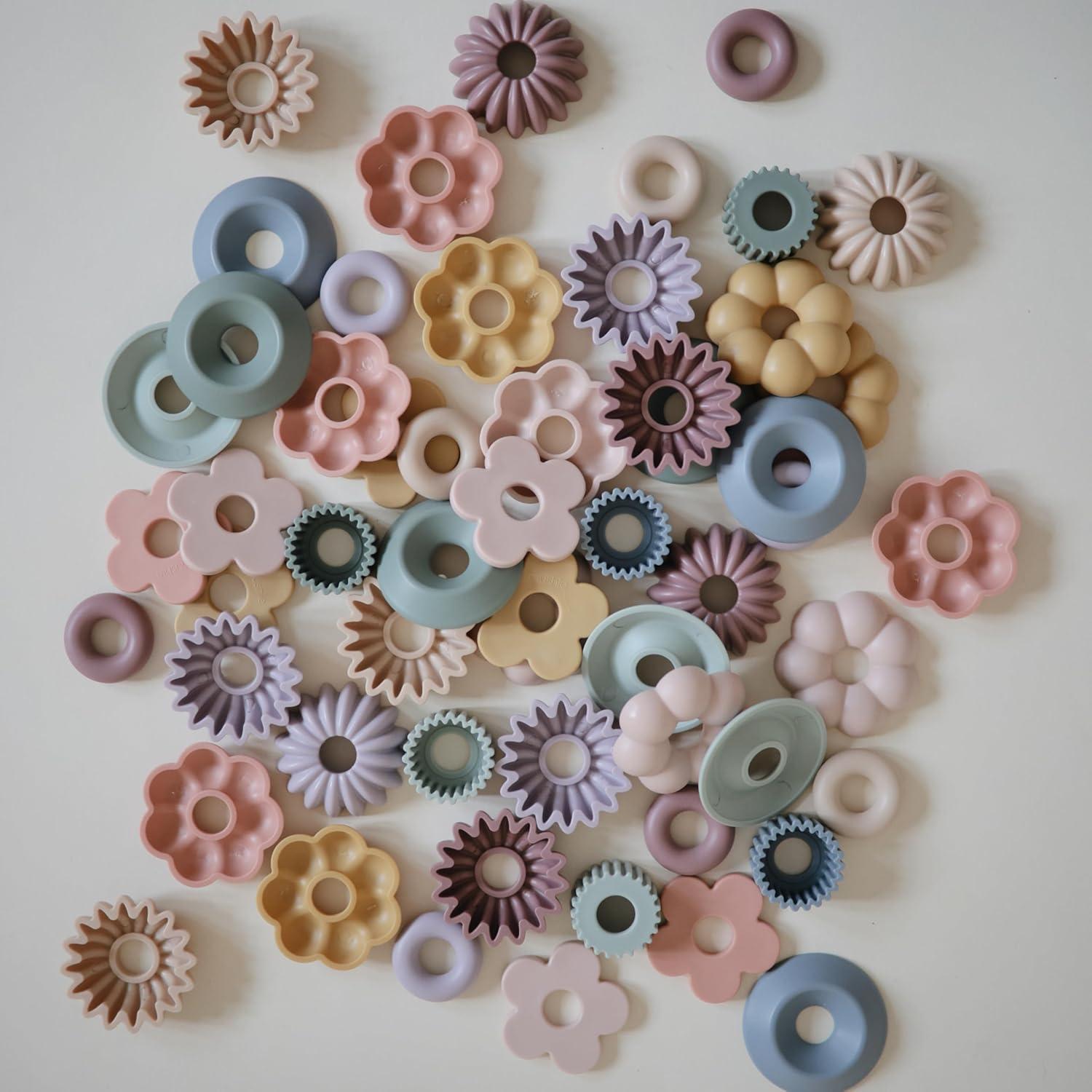 Juego de Enhebrado de Perlas Mushie | Juguete Montessori 54 Piezas