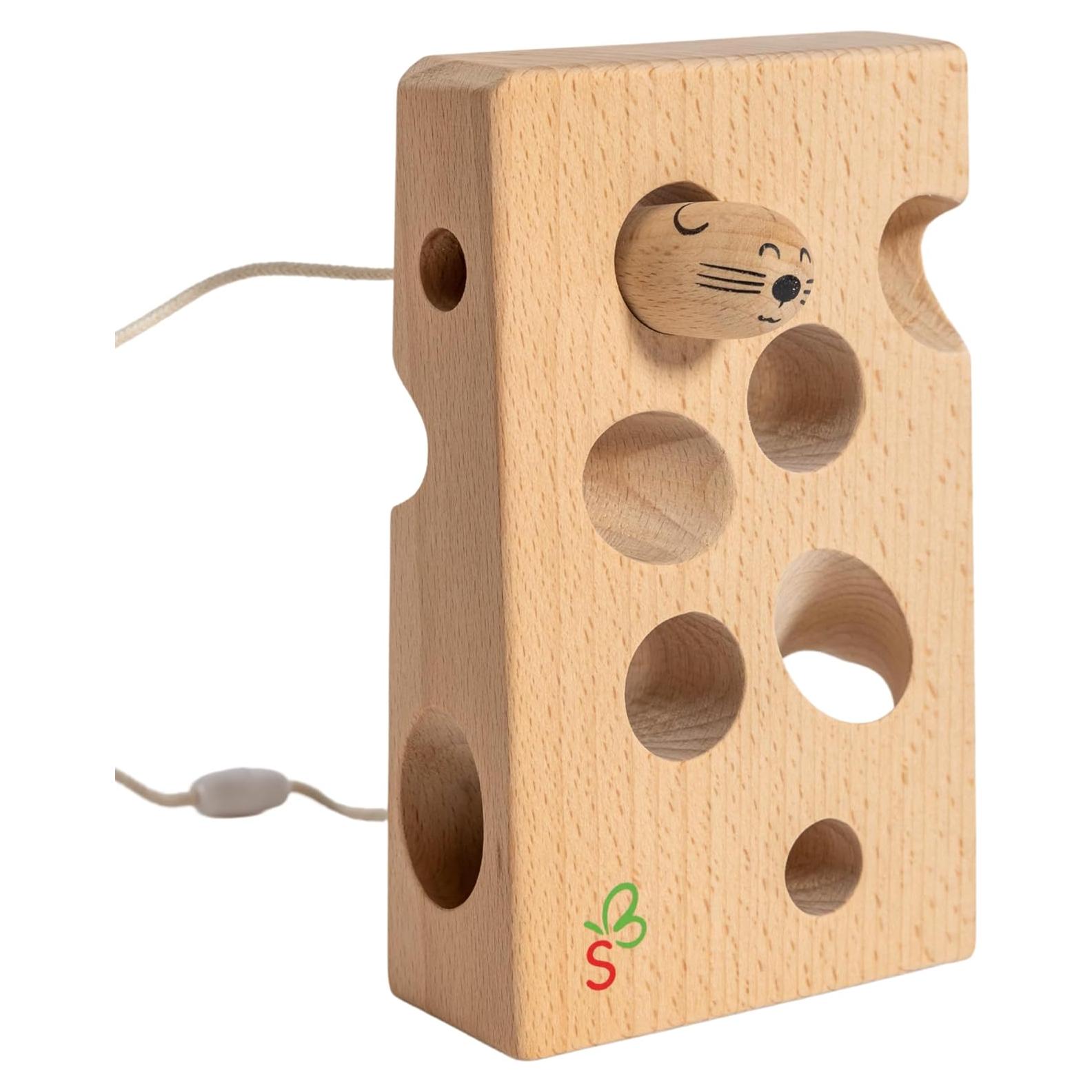 Juguete de Enhebrado de Madera EXTASTICKS Cheesalino