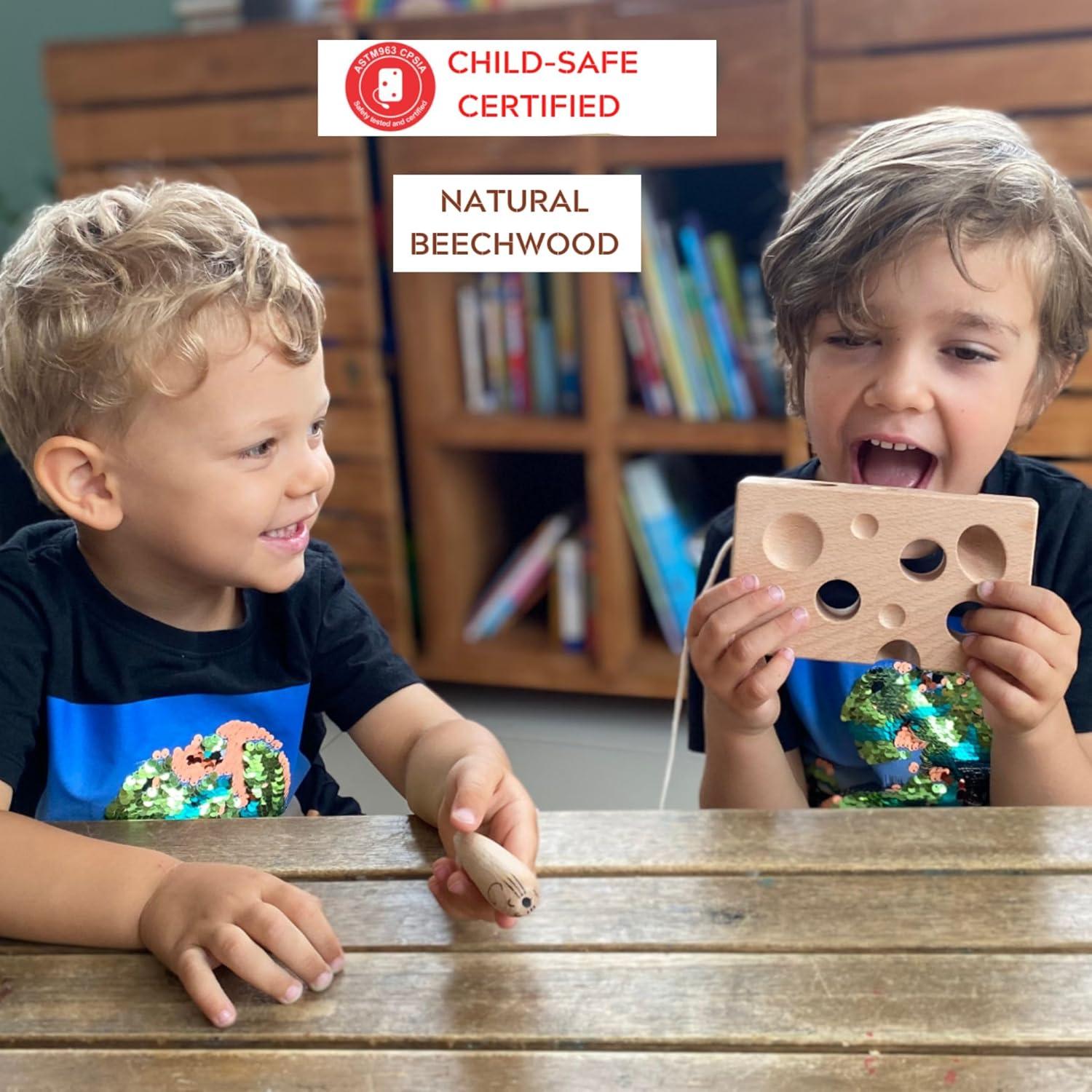 Juguete de Enhebrado de Madera EXTASTICKS Cheesalino