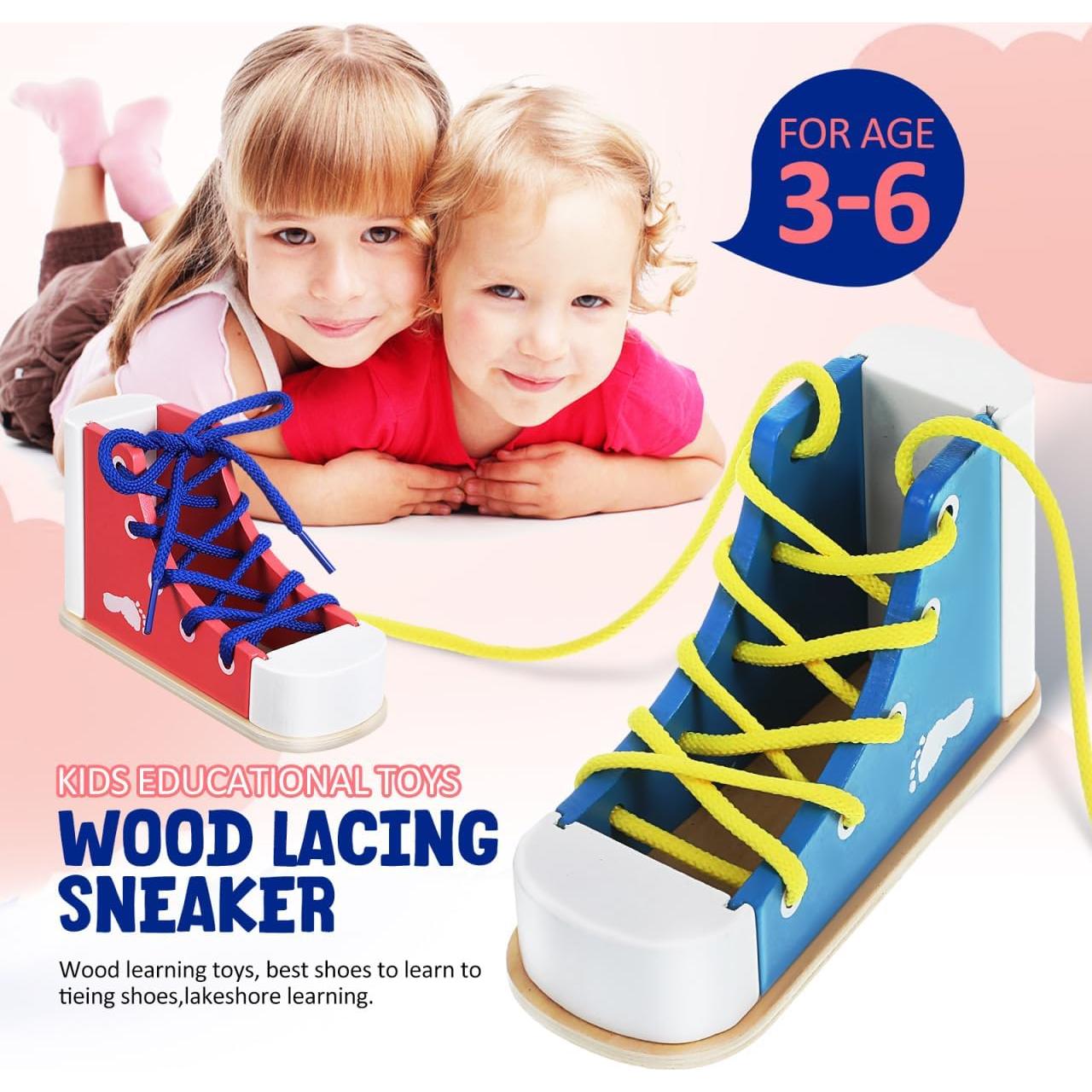 STOBOK Kit de Práctica para Atar Zapatos Niños - 2 Piezas