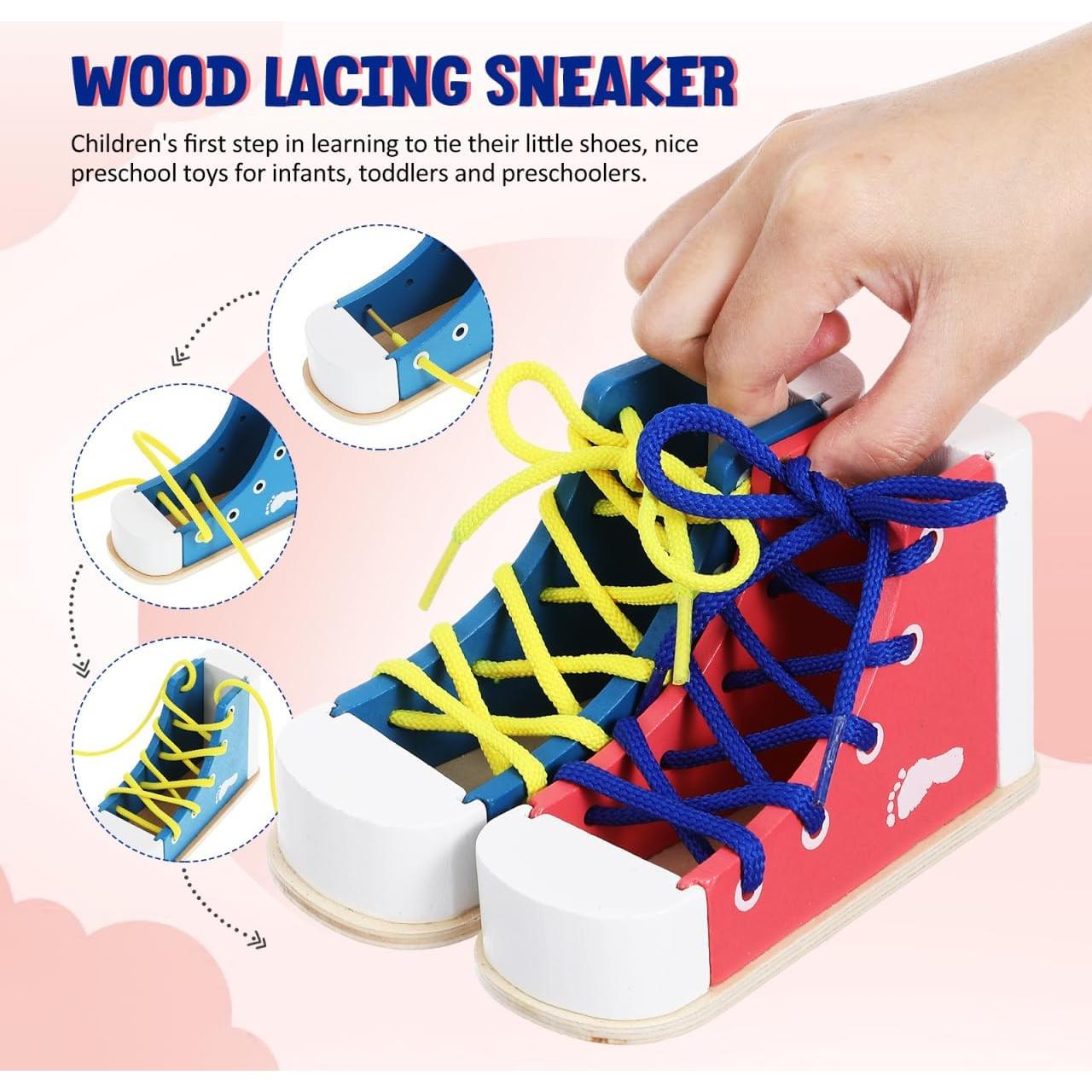 STOBOK Kit de Práctica para Atar Zapatos Niños - 2 Piezas