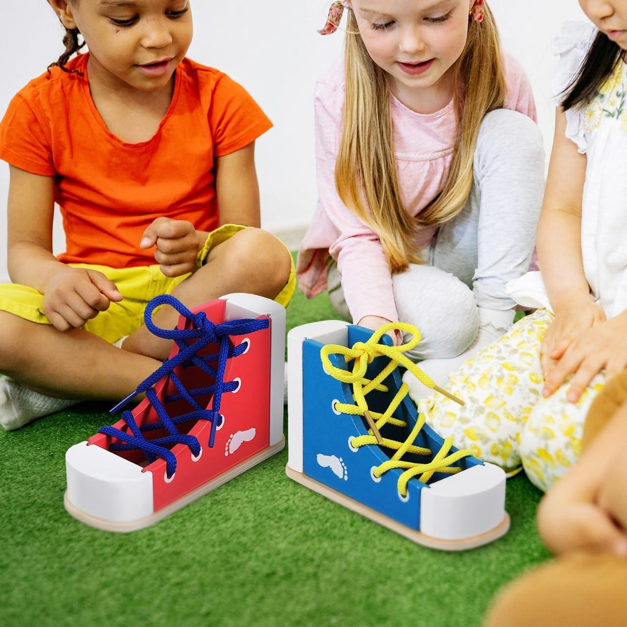 STOBOK Kit de Práctica para Atar Zapatos Niños - 2 Piezas