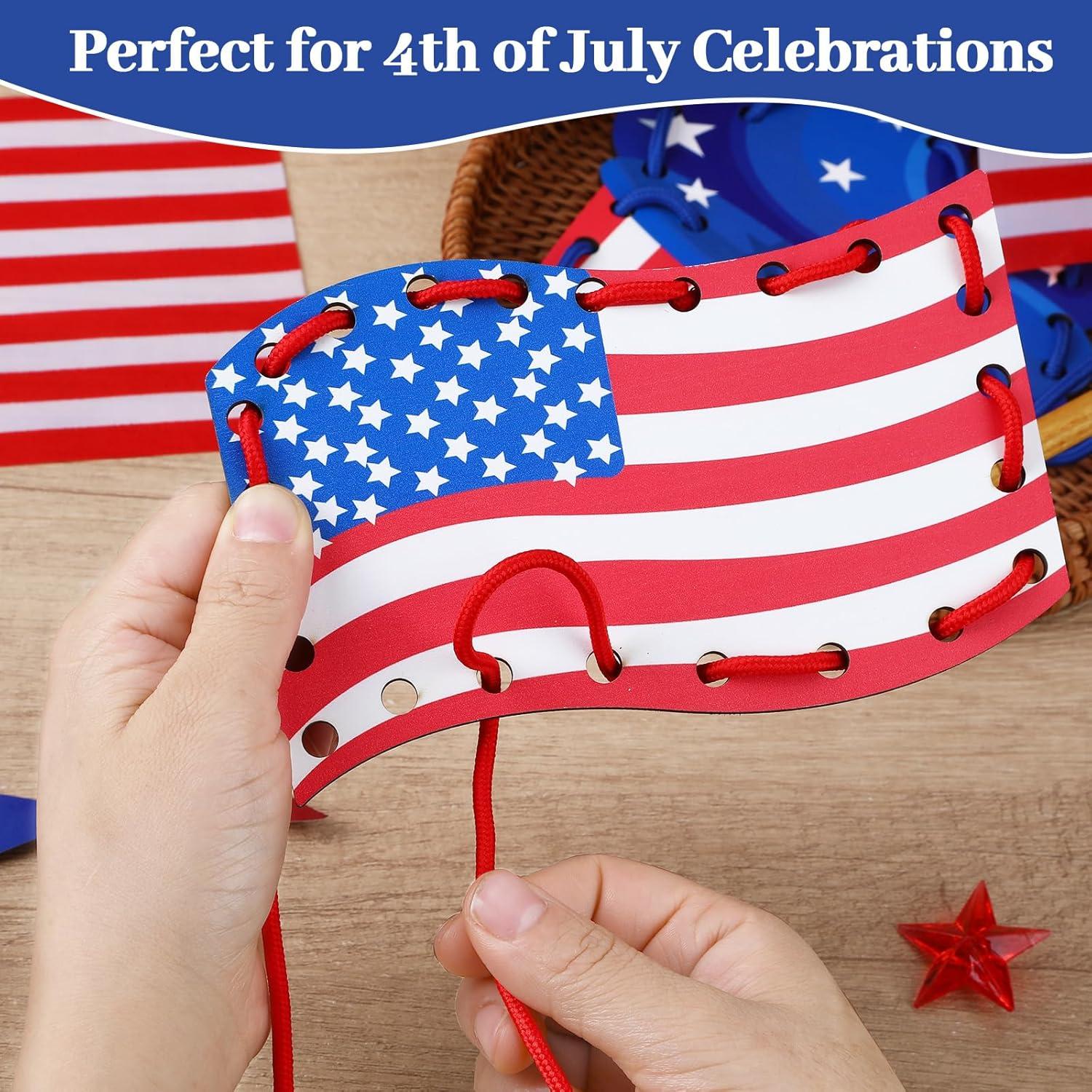 Juguetes de Enhebrado de Madera JULEASEL - Patrióticos 32.3x22.3 cm