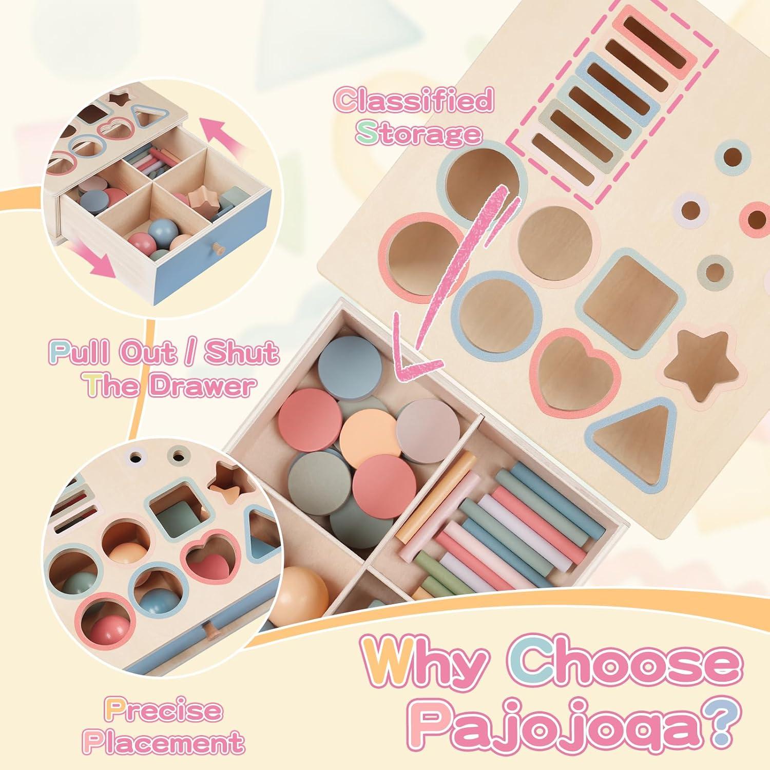 Juguetes Montessori Pajojoqa - Caja de Clasificación de Colores 4 en 1