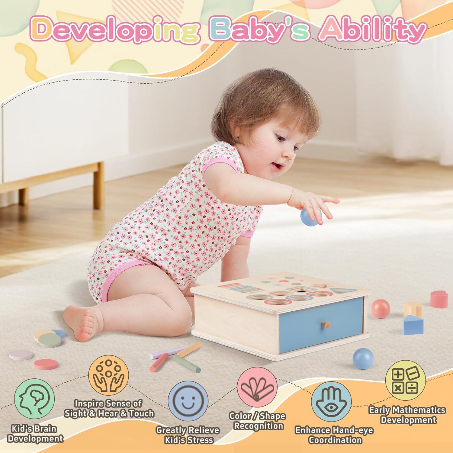 Juguetes Montessori Pajojoqa - Caja de Clasificación de Colores 4 en 1