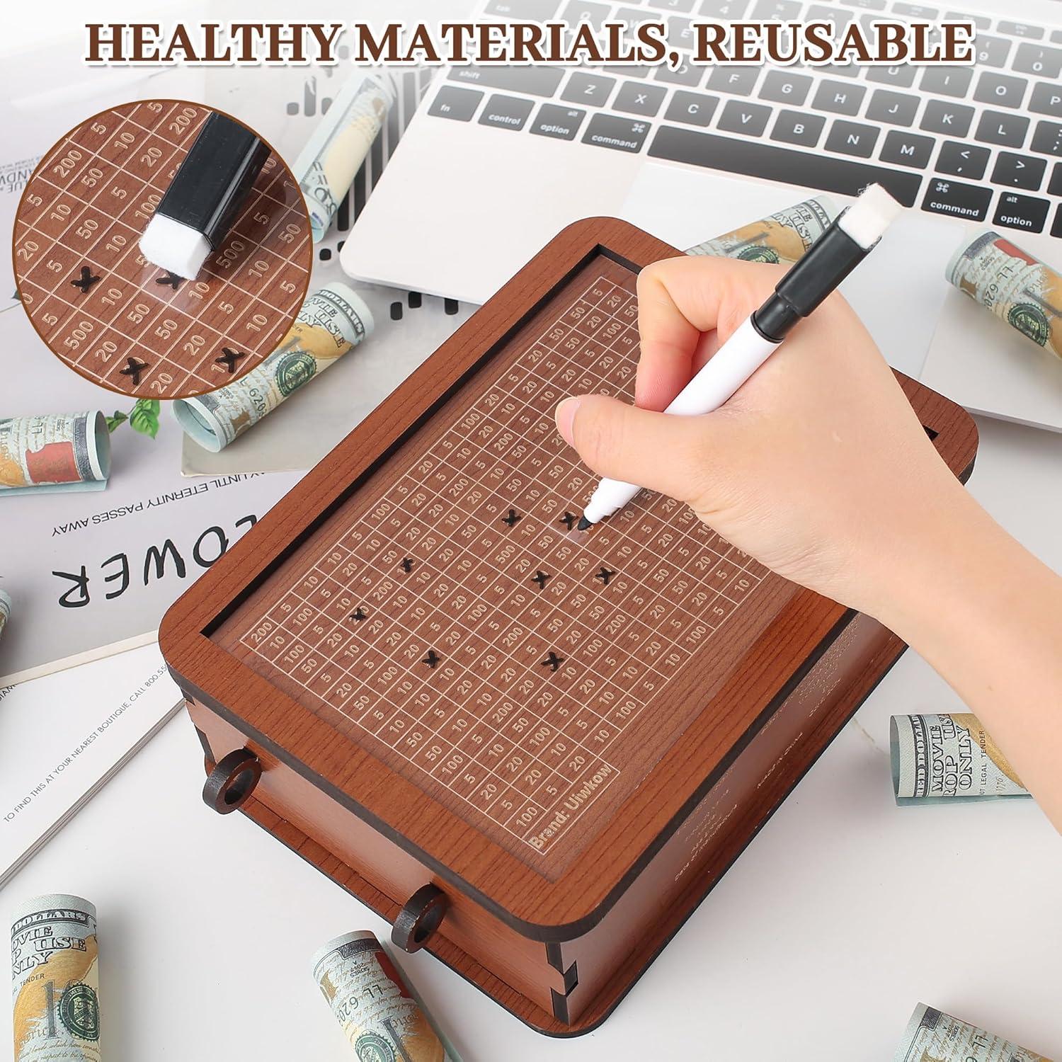 Paquete de 2 Alcancías de Madera Uiwkow 10000 Dólares