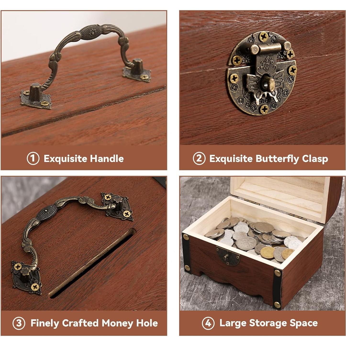 Banca de Cerdo de Madera Ragyzity con Cerradura 19x15x15 cm