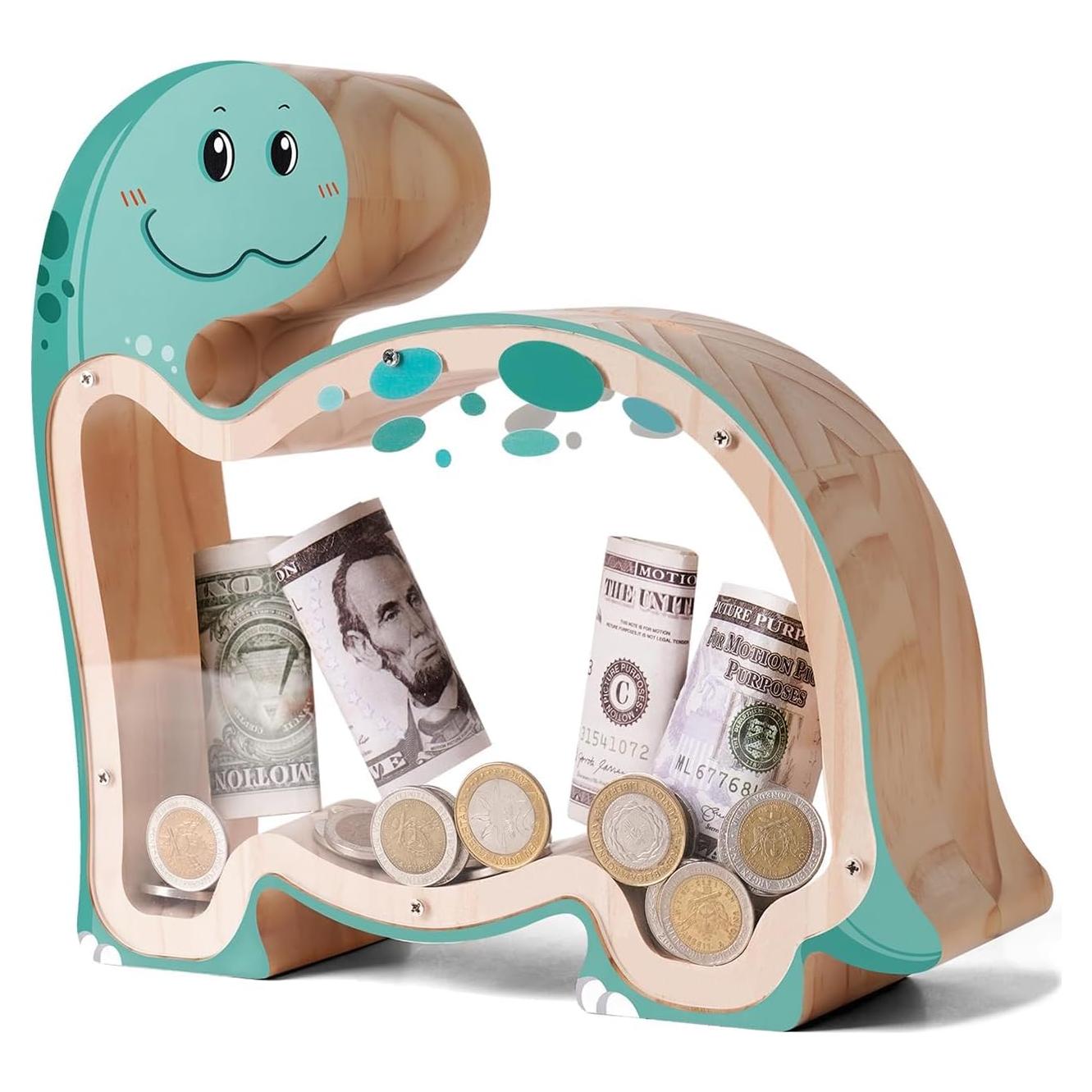 Hucha de Madera Brachiosaurus Uniwooder Personalizable 24.9cm