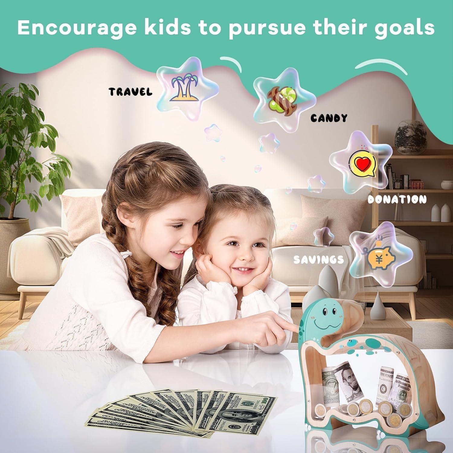 Hucha de Madera Brachiosaurus Uniwooder Personalizable 24.9cm