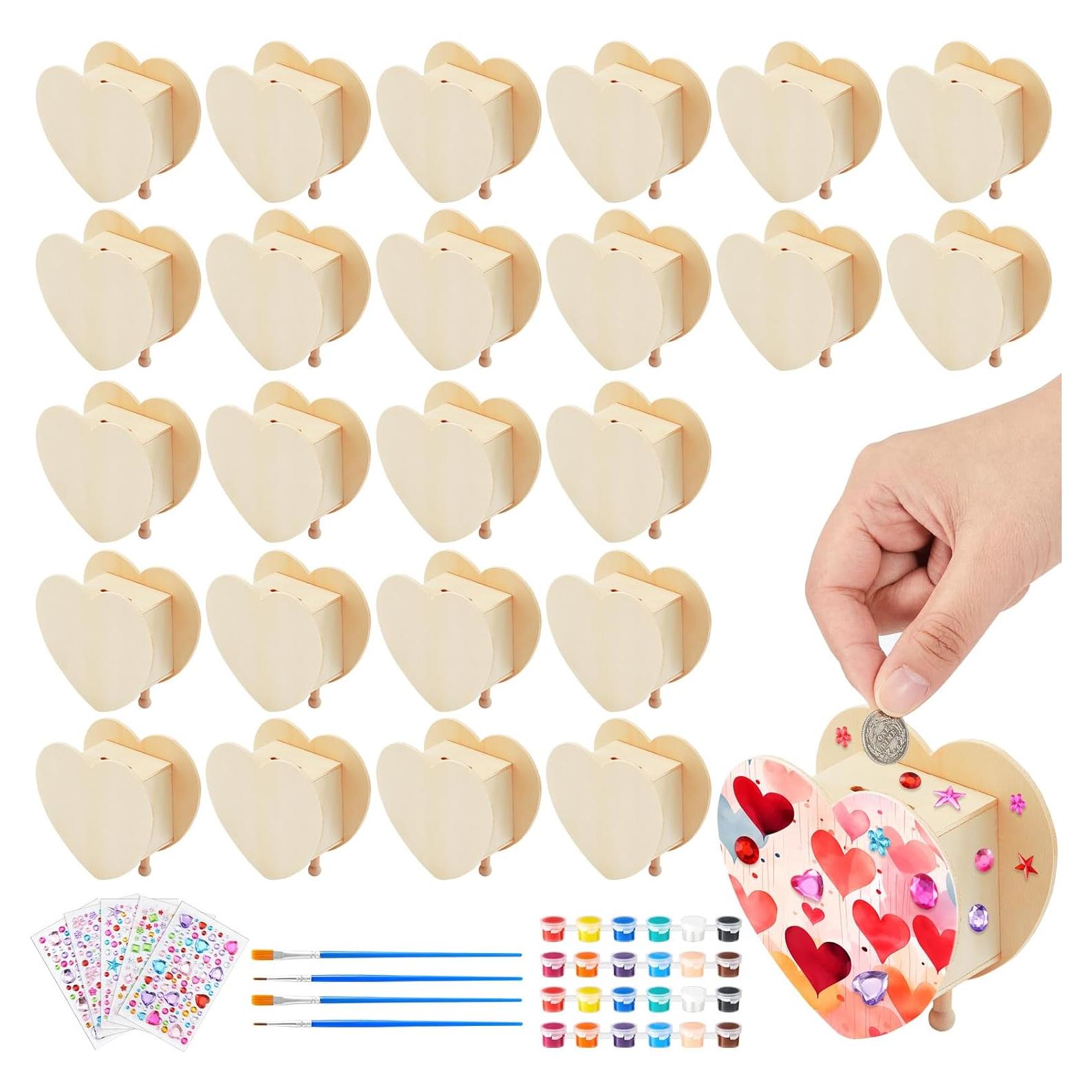 Kit de Manualidades Tioncy 24 Pcs Bancos de Ahorro Corazón