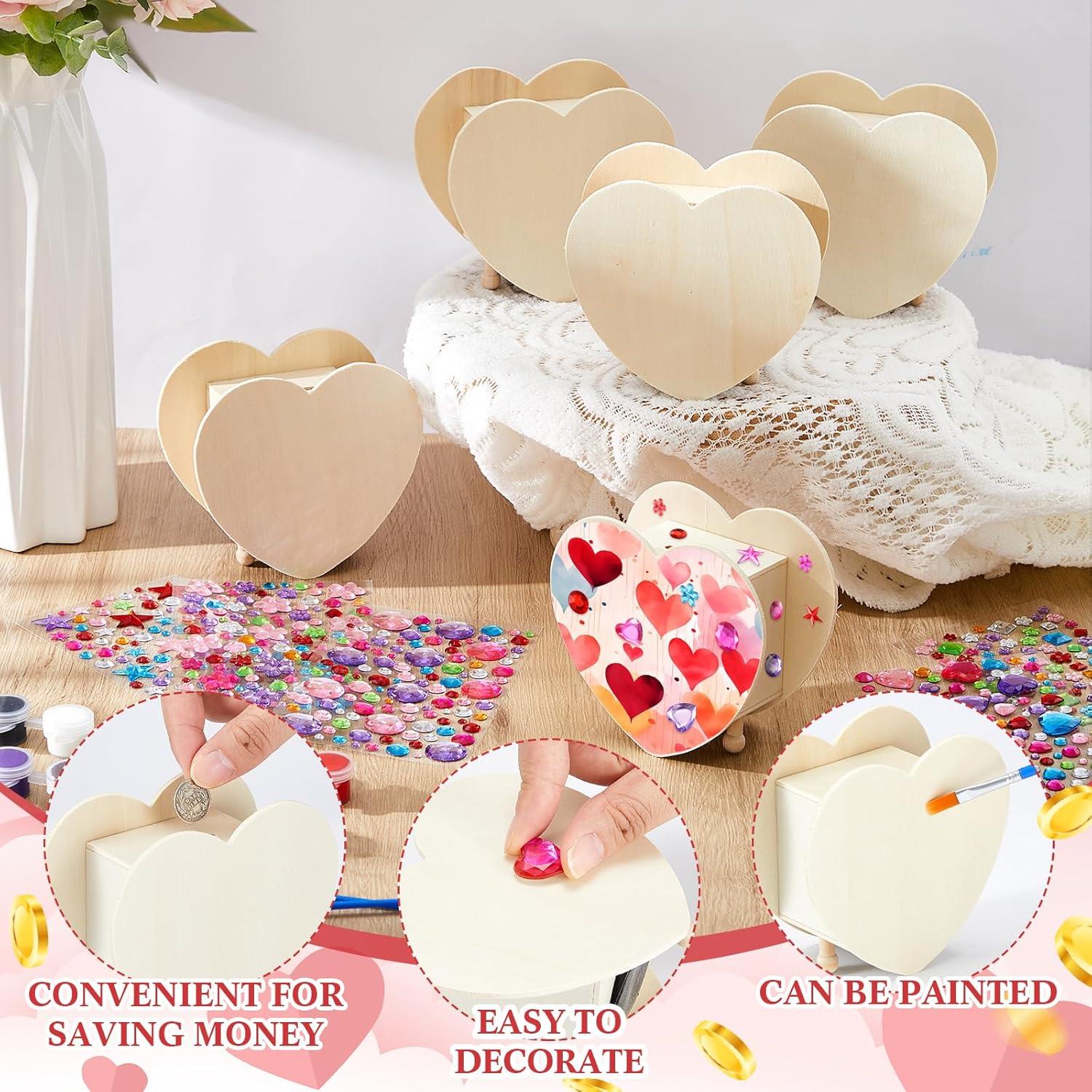 Kit de Manualidades Tioncy 24 Pcs Bancos de Ahorro Corazón