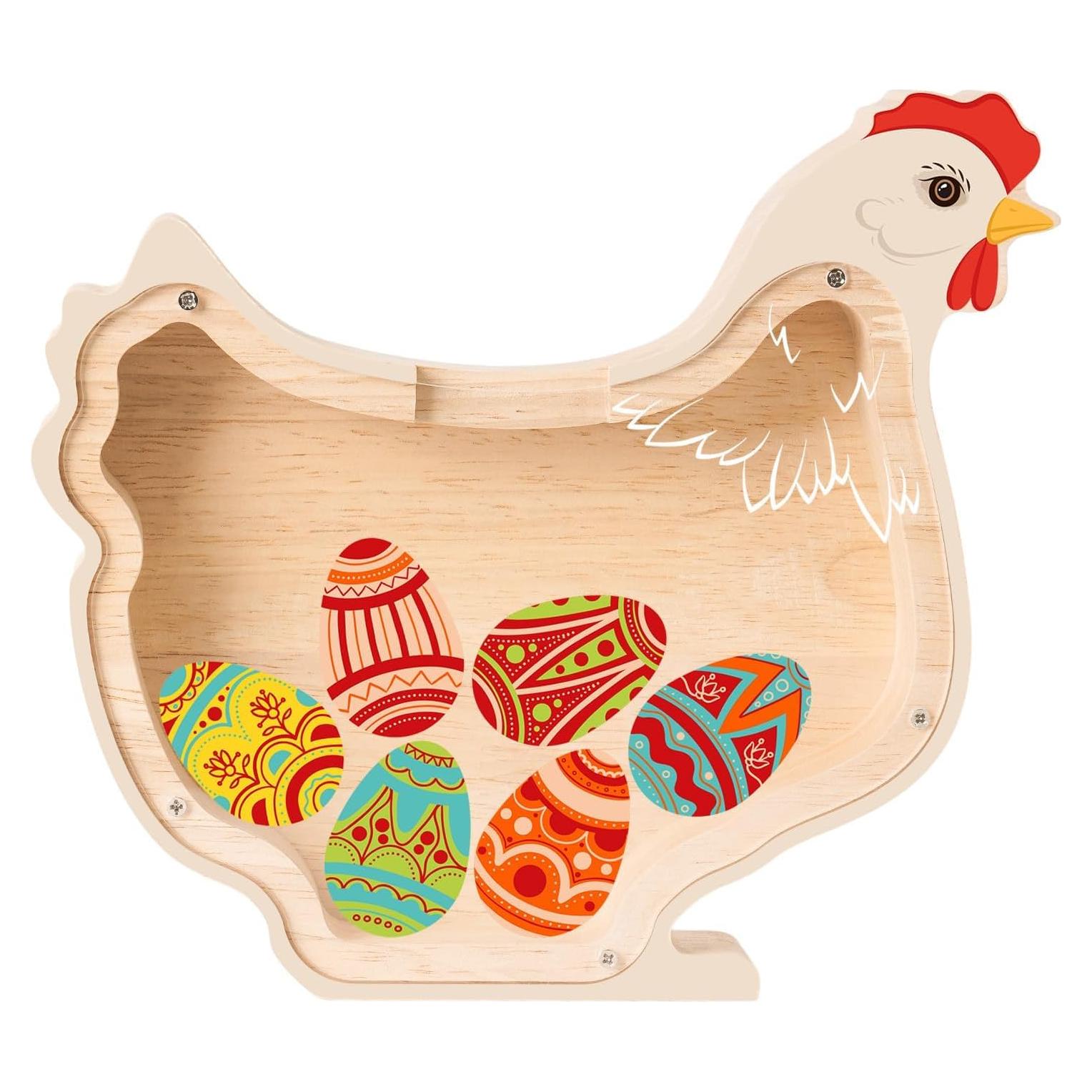 Hucha de Madera Pollito Uniwooder 20x18 cm para Niños
