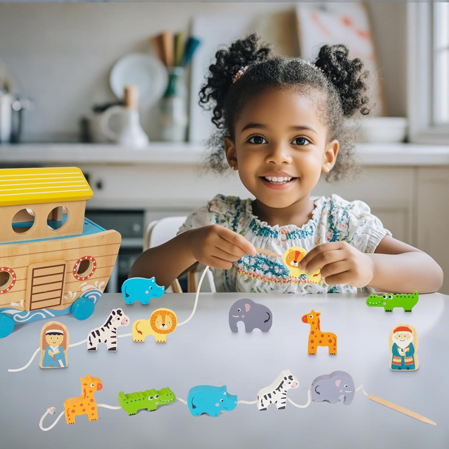 Juguete de Madera Arca de Noé Montessori para Niños 1-3 Años