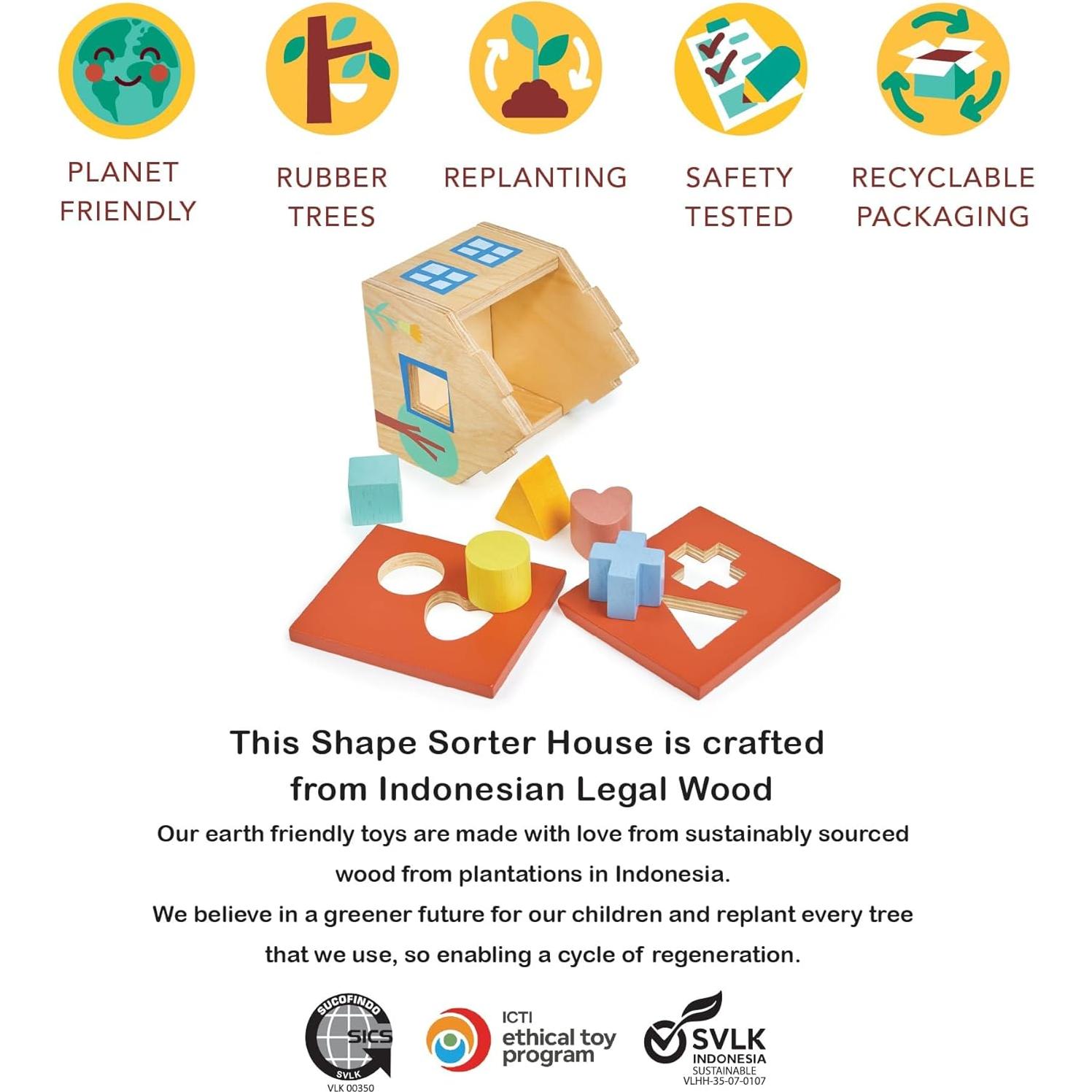 Casa Clasificadora de Formas Mentari - Juguete Educativo 12m+