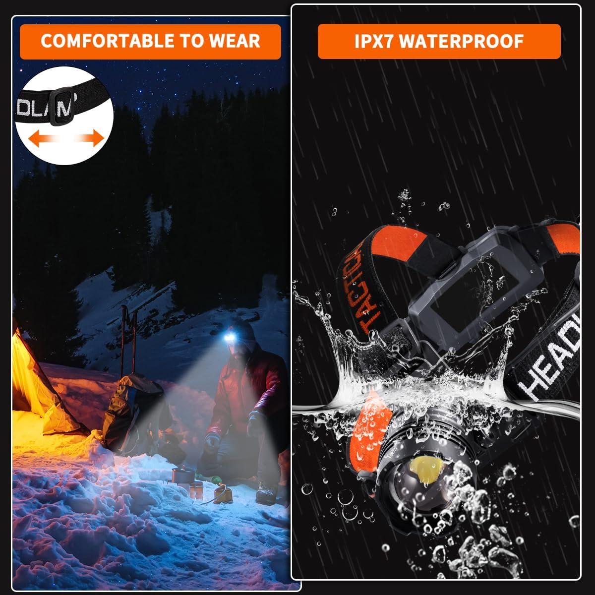 Linterna Frontal Recargable Rufykiri 2Pack 150000LM 4 Modos