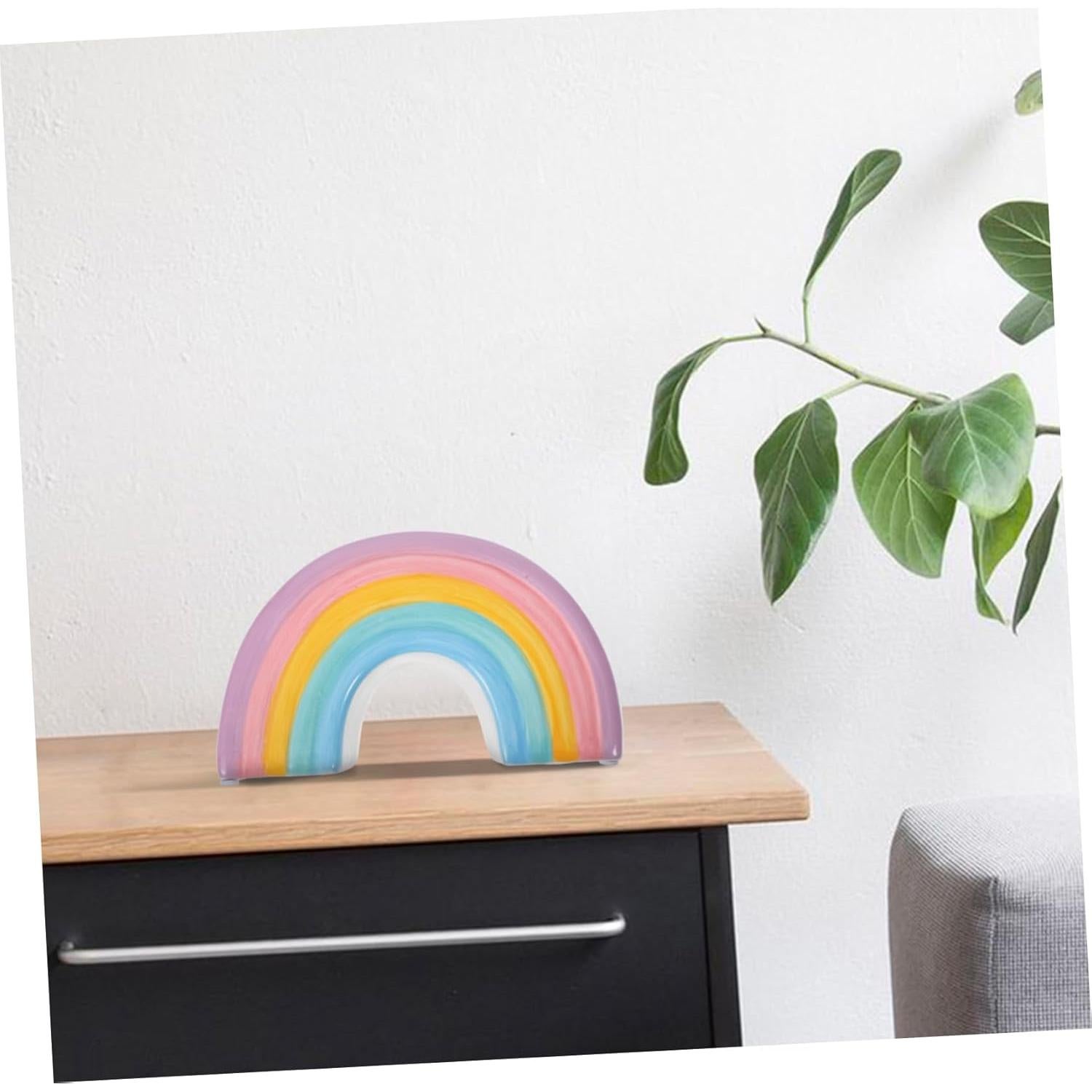 Hucha Arcoíris Cerámica 17.78x10.19cm Decorativa Ahorros