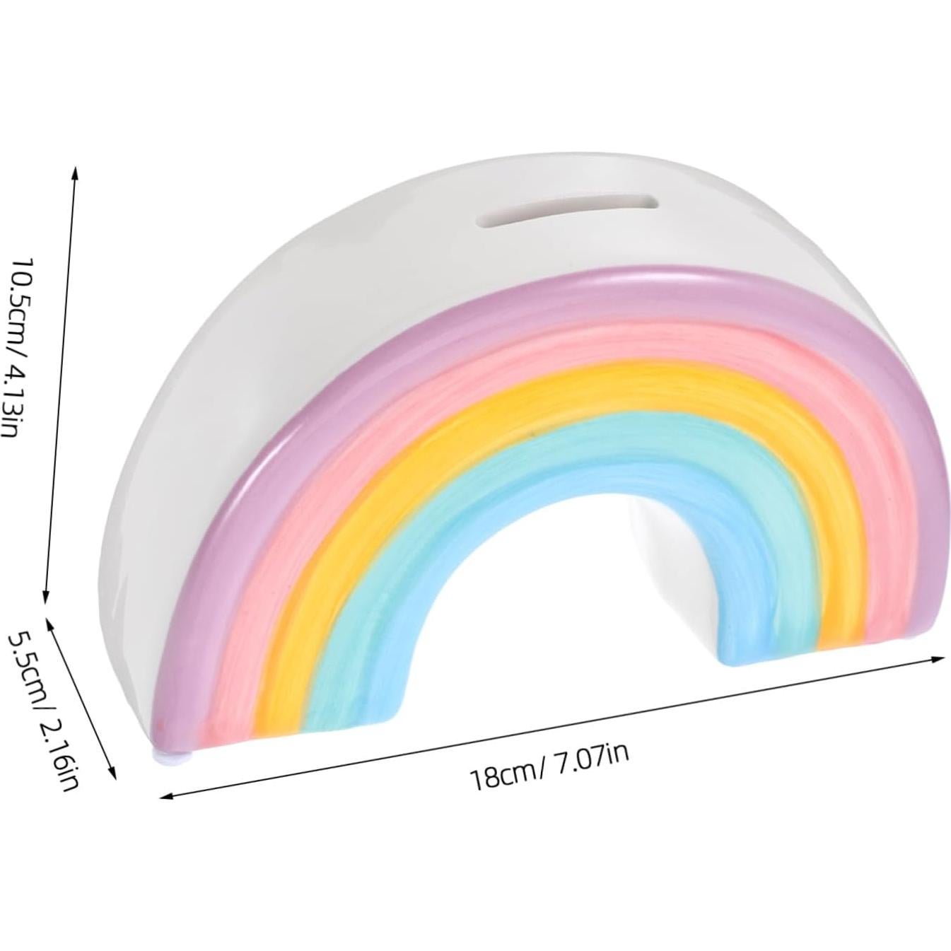 Hucha Arcoíris Cerámica 17.78x10.19cm Decorativa Ahorros
