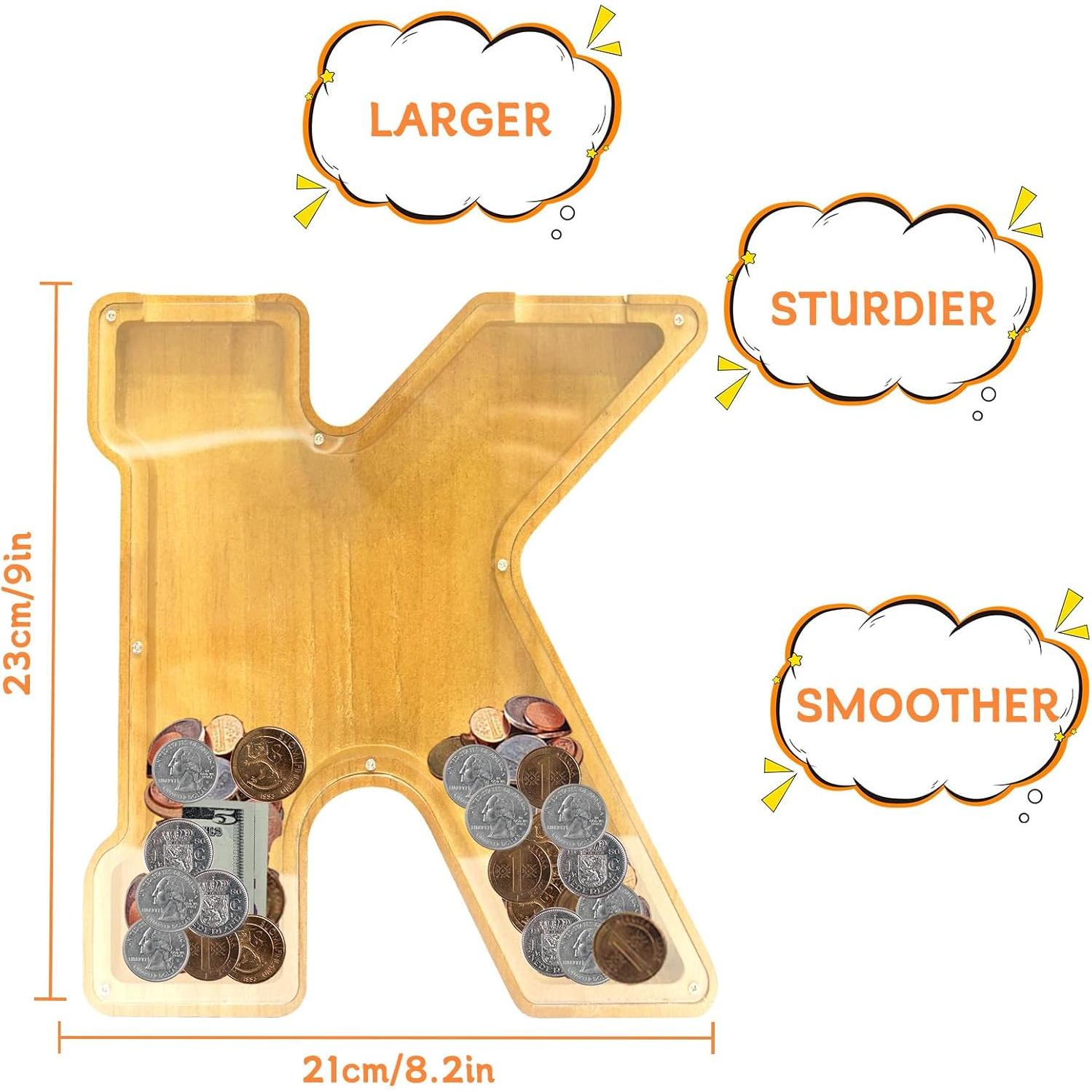 Alcancía de Letras de Madera ANOTION 22.86 cm para Niños