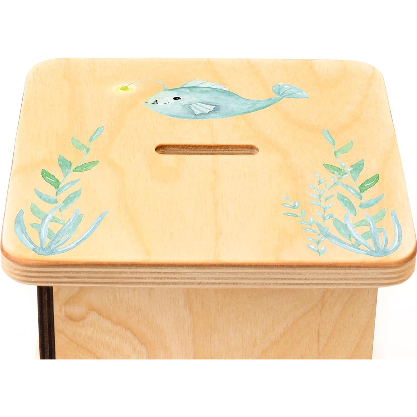 Hucha de Madera Personalizada BloomOwl 15.24cm para Niños